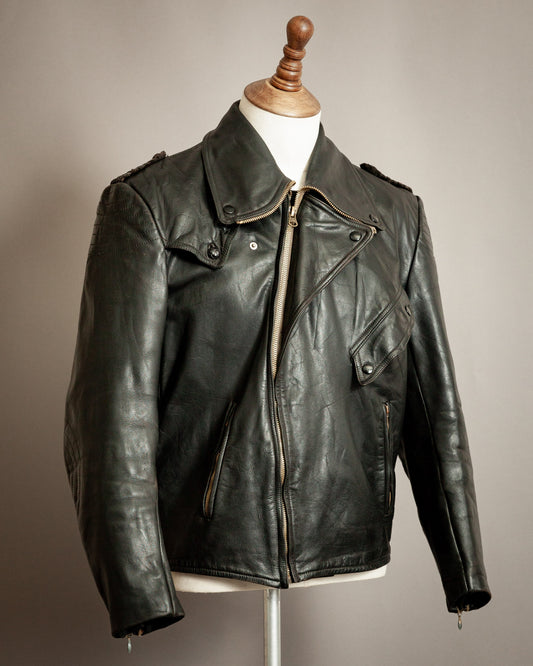 1950s German Motorcycle Jacket Vintage Horsehide - Medium (42)