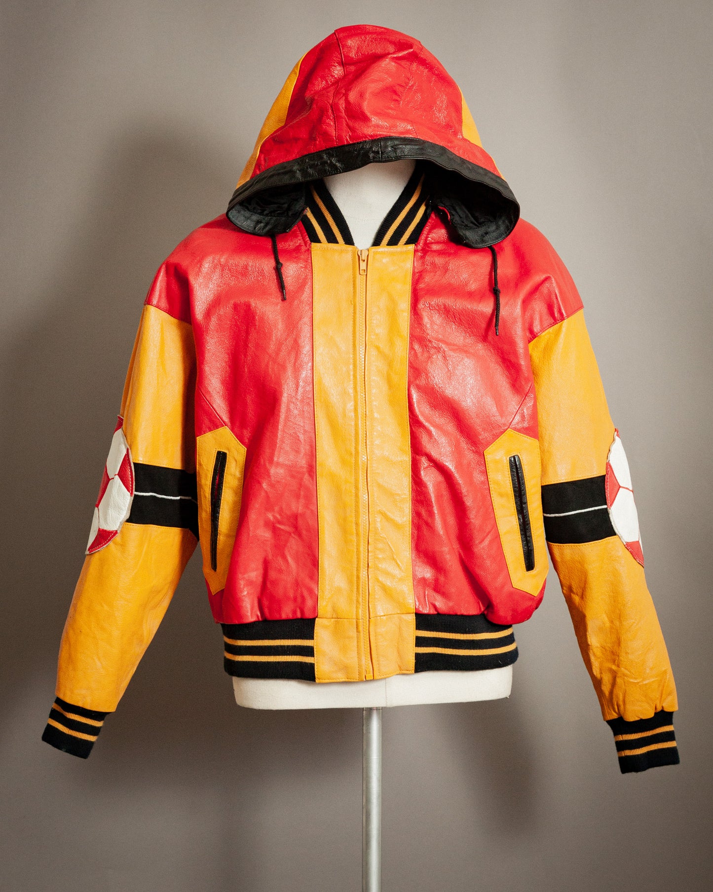 Vintage 1980s Harajuku Mother Leather Soccer Varsity Jacket - Large (42-44)