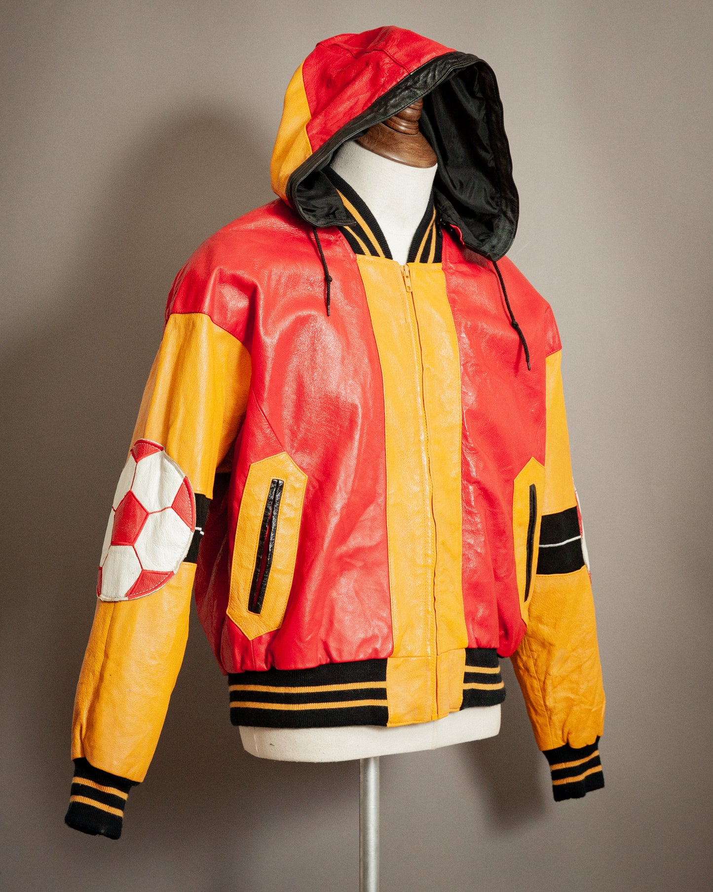 Vintage 1980s Harajuku Mother Leather Soccer Varsity Jacket - Large (42-44)