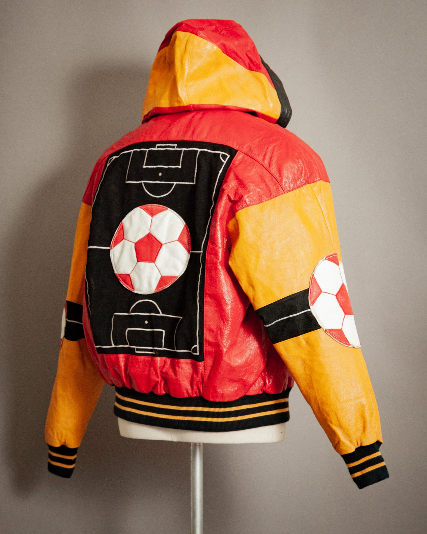 Vintage 1980s Harajuku Mother Leather Soccer Varsity Jacket - Large (42-44)