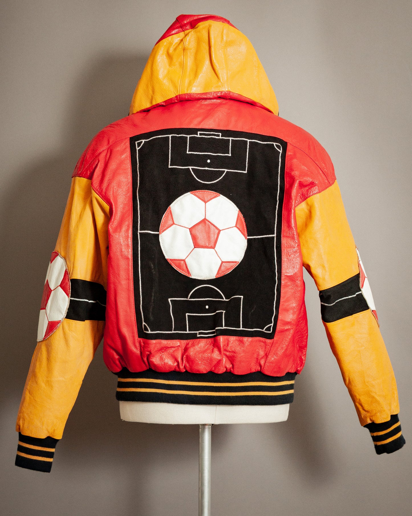 Vintage 1980s Harajuku Mother Leather Soccer Varsity Jacket - Large (42-44)