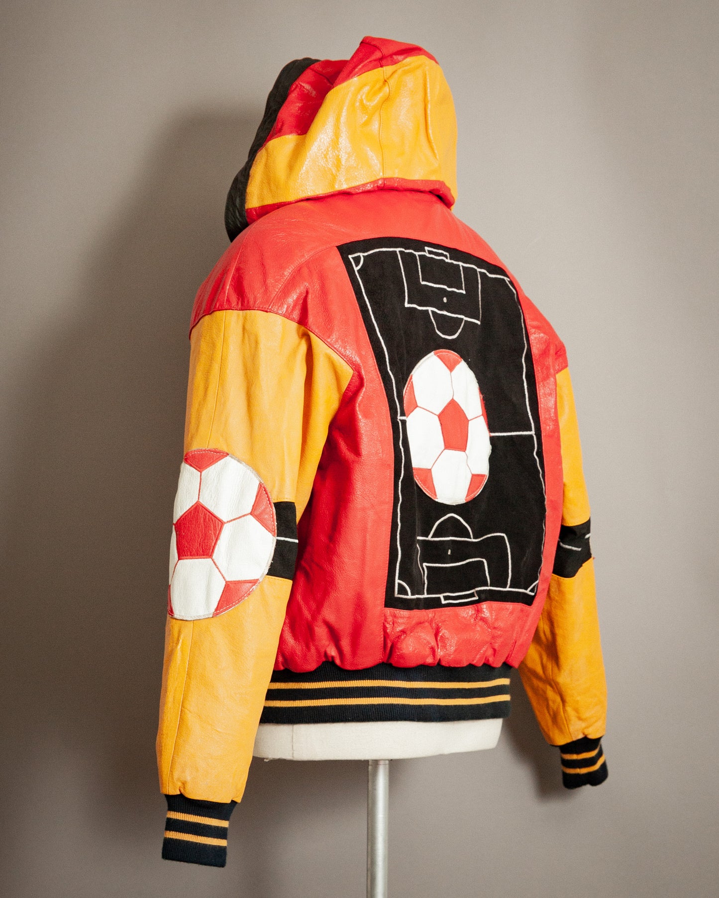 Vintage 1980s Harajuku Mother Leather Soccer Varsity Jacket - Large (42-44)