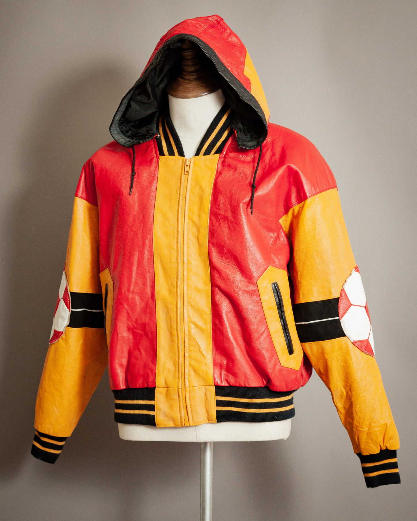 Vintage 1980s Harajuku Mother Leather Soccer Varsity Jacket - Large (42-44)