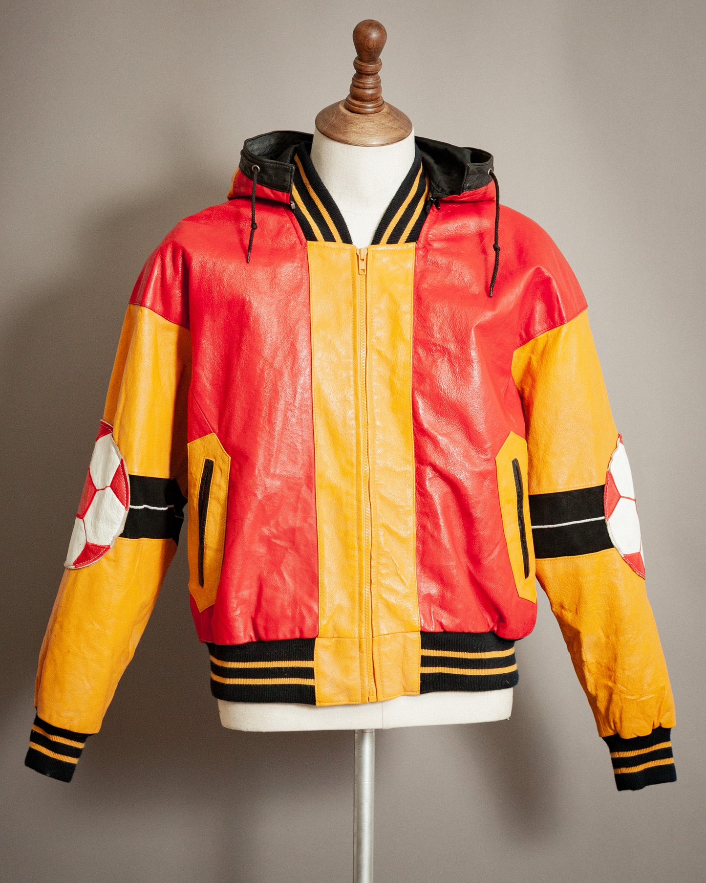 Vintage 1980s Harajuku Mother Leather Soccer Varsity Jacket - Large (42-44)