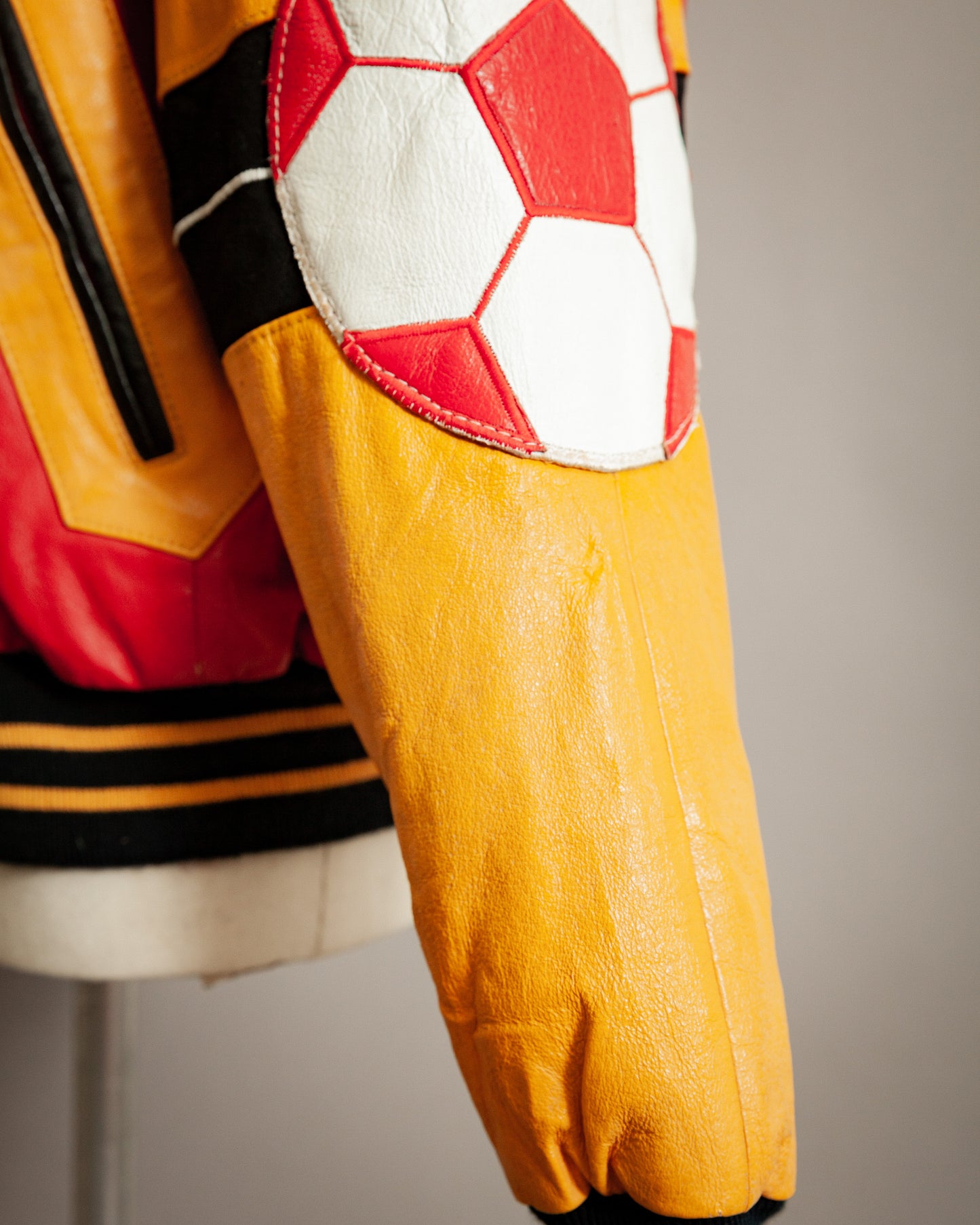 Vintage 1980s Harajuku Mother Leather Soccer Varsity Jacket - Large (42-44)