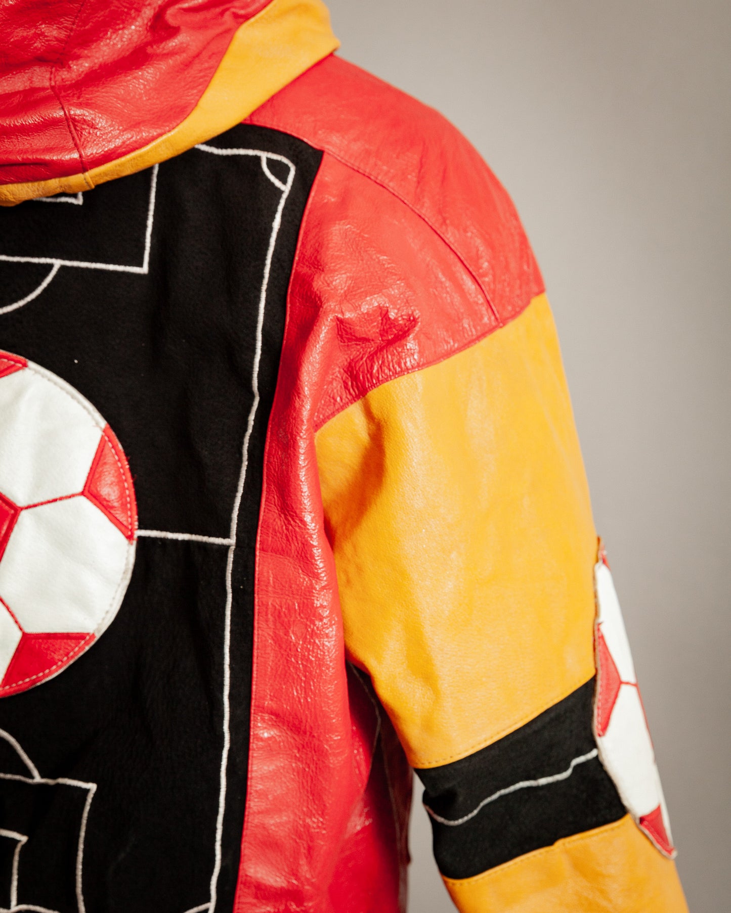 Vintage 1980s Harajuku Mother Leather Soccer Varsity Jacket - Large (42-44)