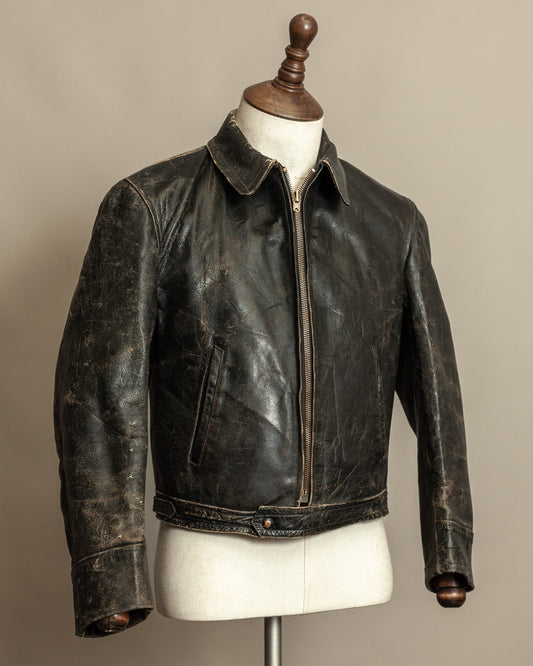 1950s Dutch Horsehide Leather Motorcycle Jacket Verha Amsterdam