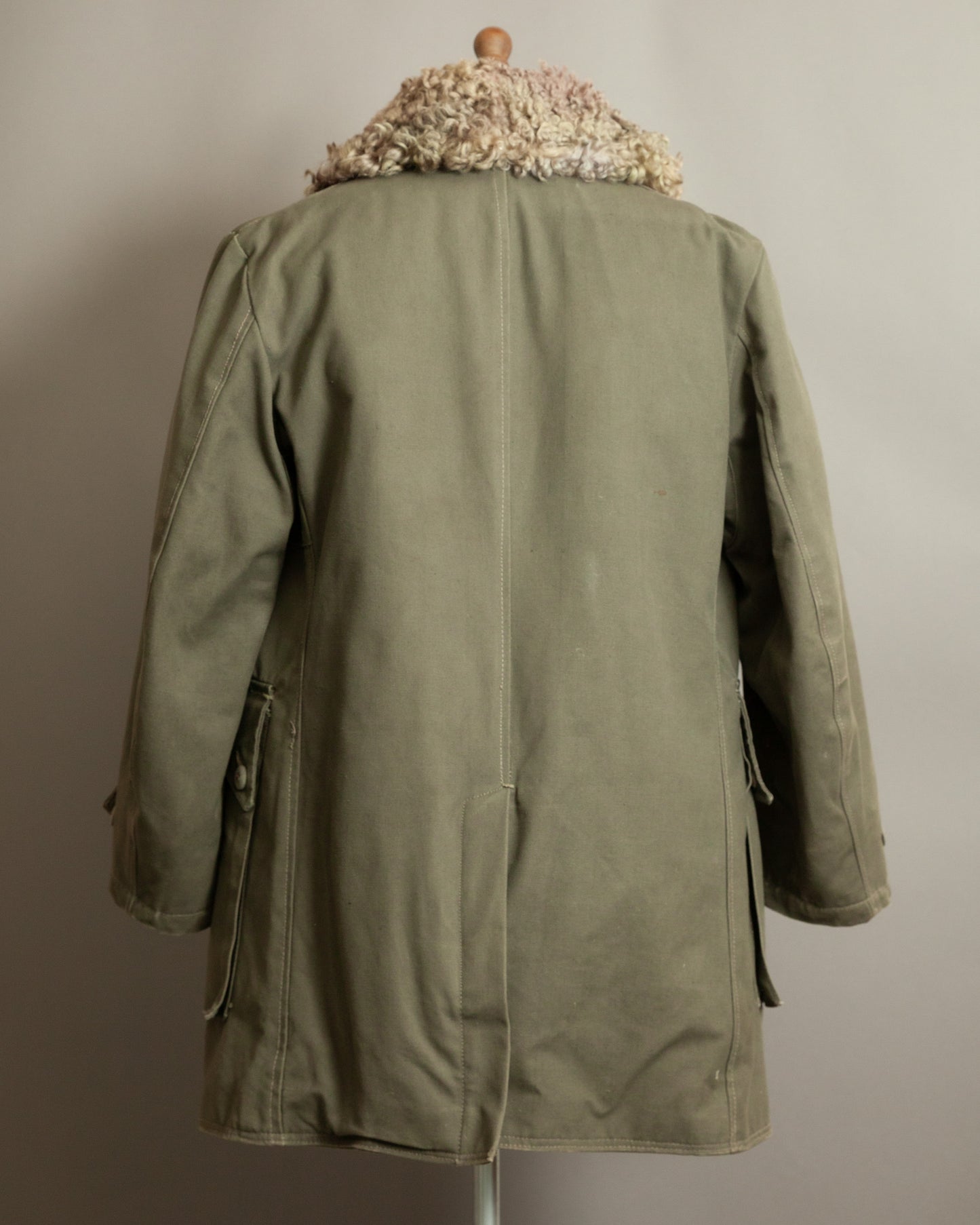WWII 1944 Örebro M1909 Swedish Army Sheepskin-Lined Canvas Field Coat M (42)