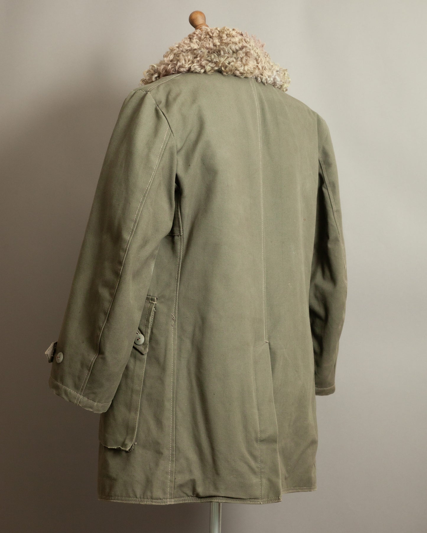 WWII 1944 Örebro M1909 Swedish Army Sheepskin-Lined Canvas Field Coat M (42)