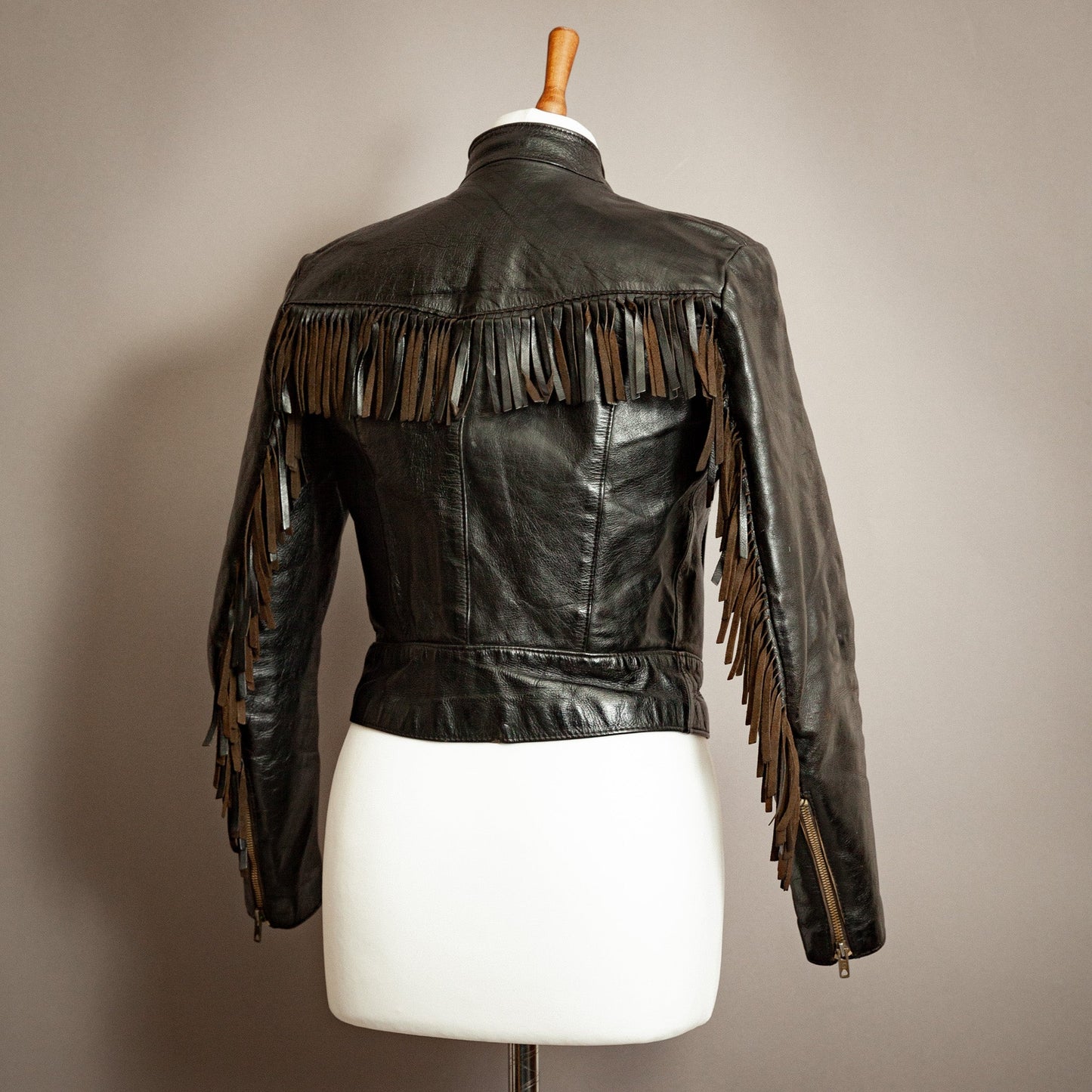 Vintage 1960s Horsehide Leather Biker Jacket – Small (Size 6)
