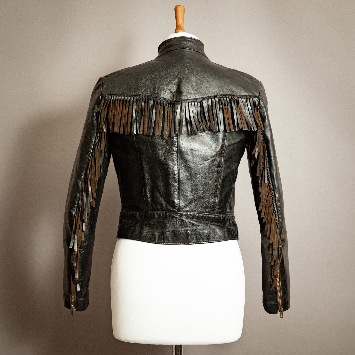 Vintage 1960s Horsehide Leather Biker Jacket – Small (Size 6)