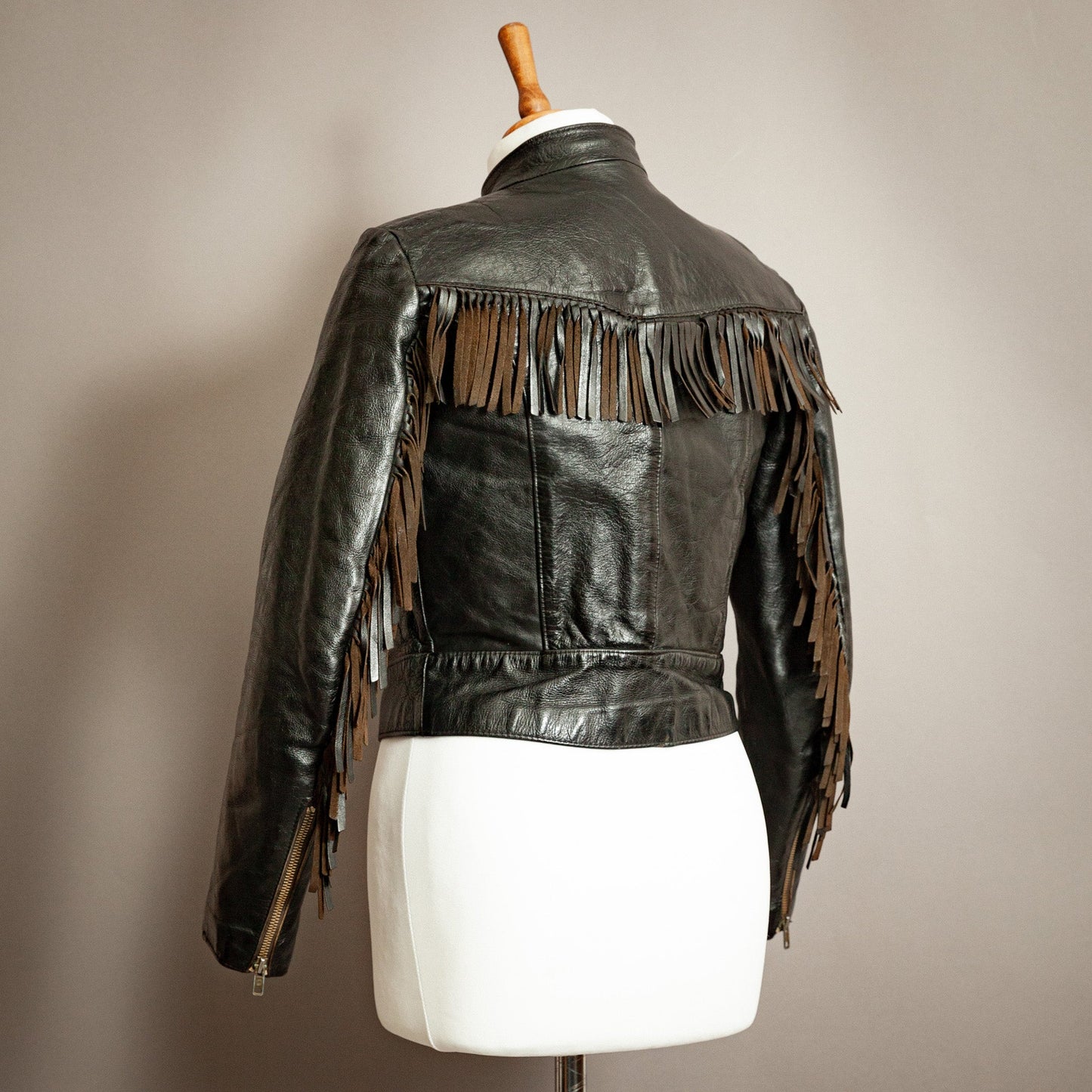 Vintage 1960s Horsehide Leather Biker Jacket – Small (Size 6)