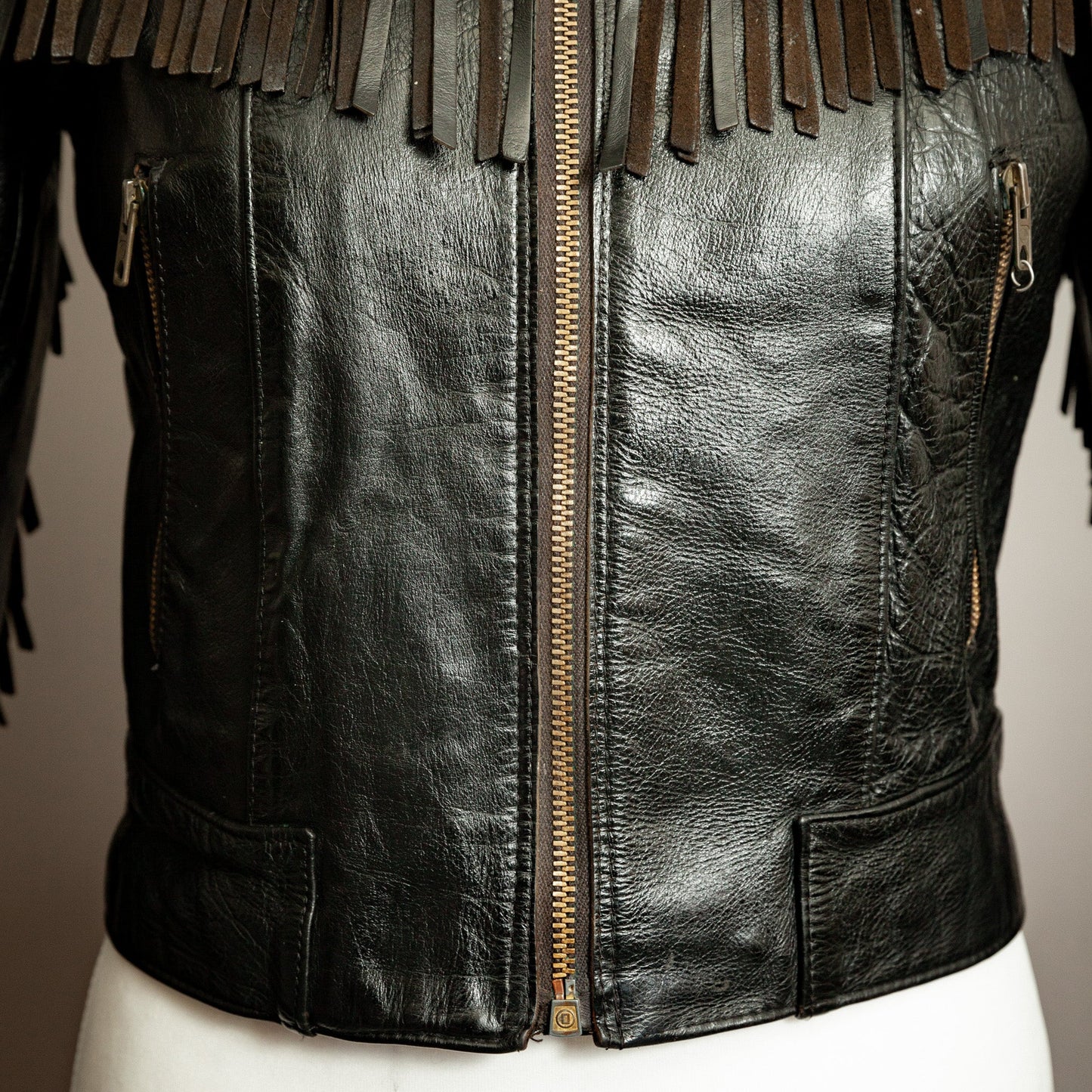 Vintage 1960s Horsehide Leather Biker Jacket – Small (Size 6)