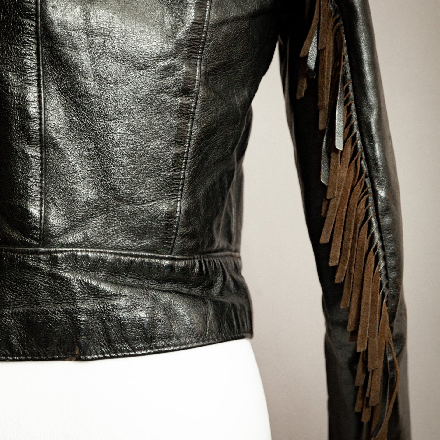 Vintage 1960s Horsehide Leather Biker Jacket – Small (Size 6)