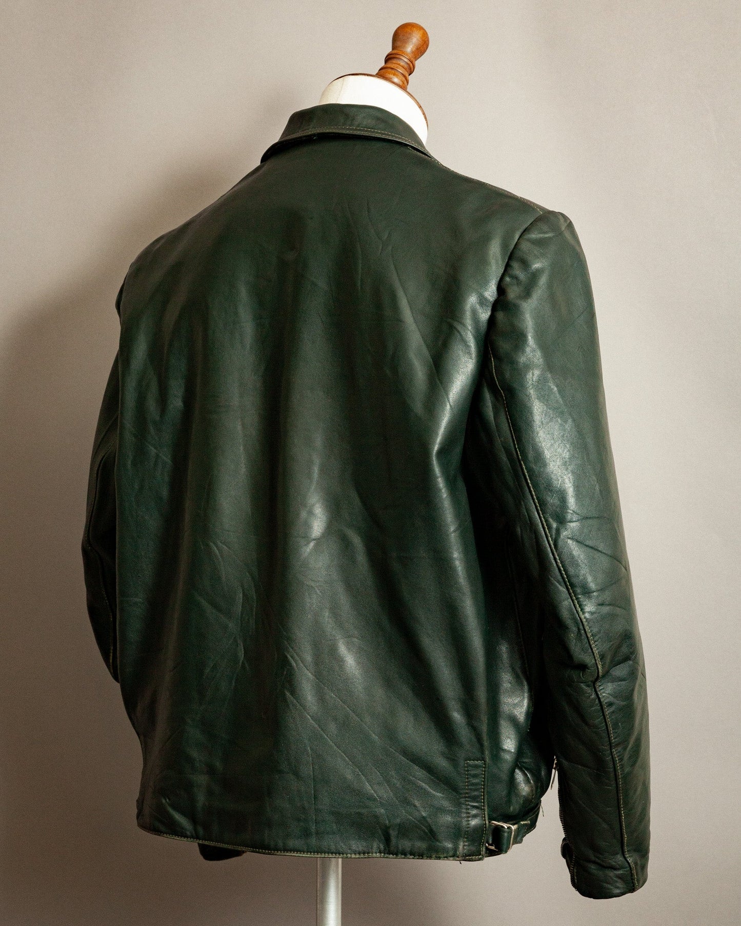 1940s German Horsehide Leather Motorcycle Jacket- XL (44-46)