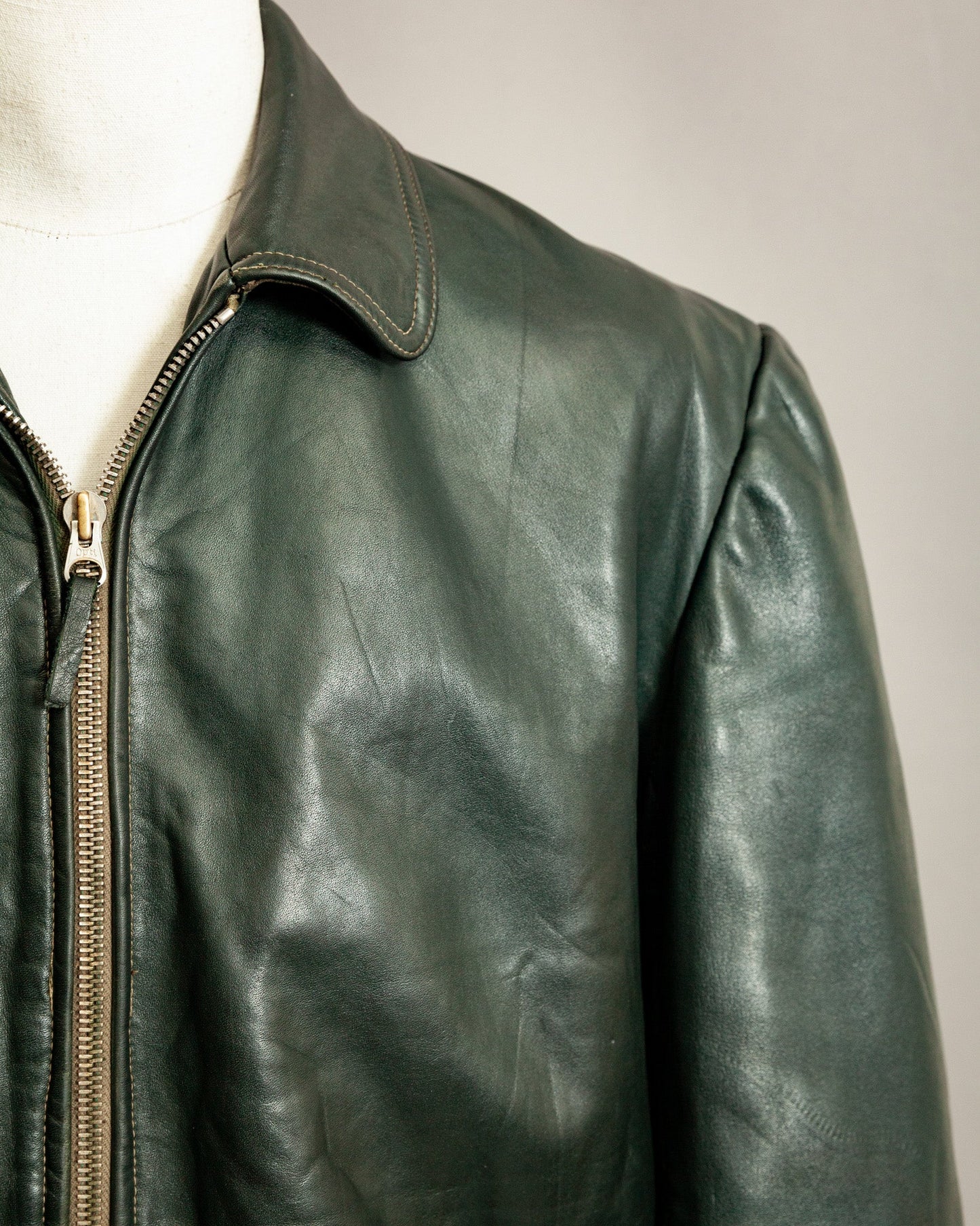1940s German Horsehide Leather Motorcycle Jacket- XL (44-46)