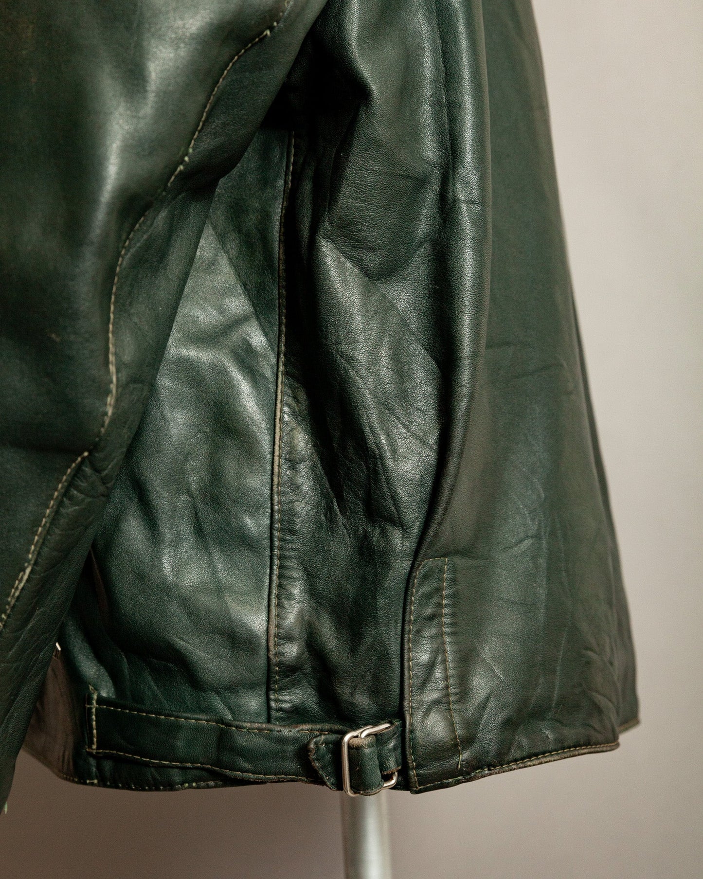 1940s German Horsehide Leather Motorcycle Jacket- XL (44-46)