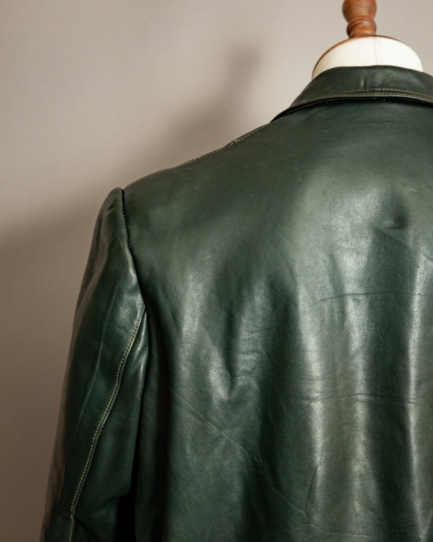 1940s German Horsehide Leather Motorcycle Jacket- XL (44-46)