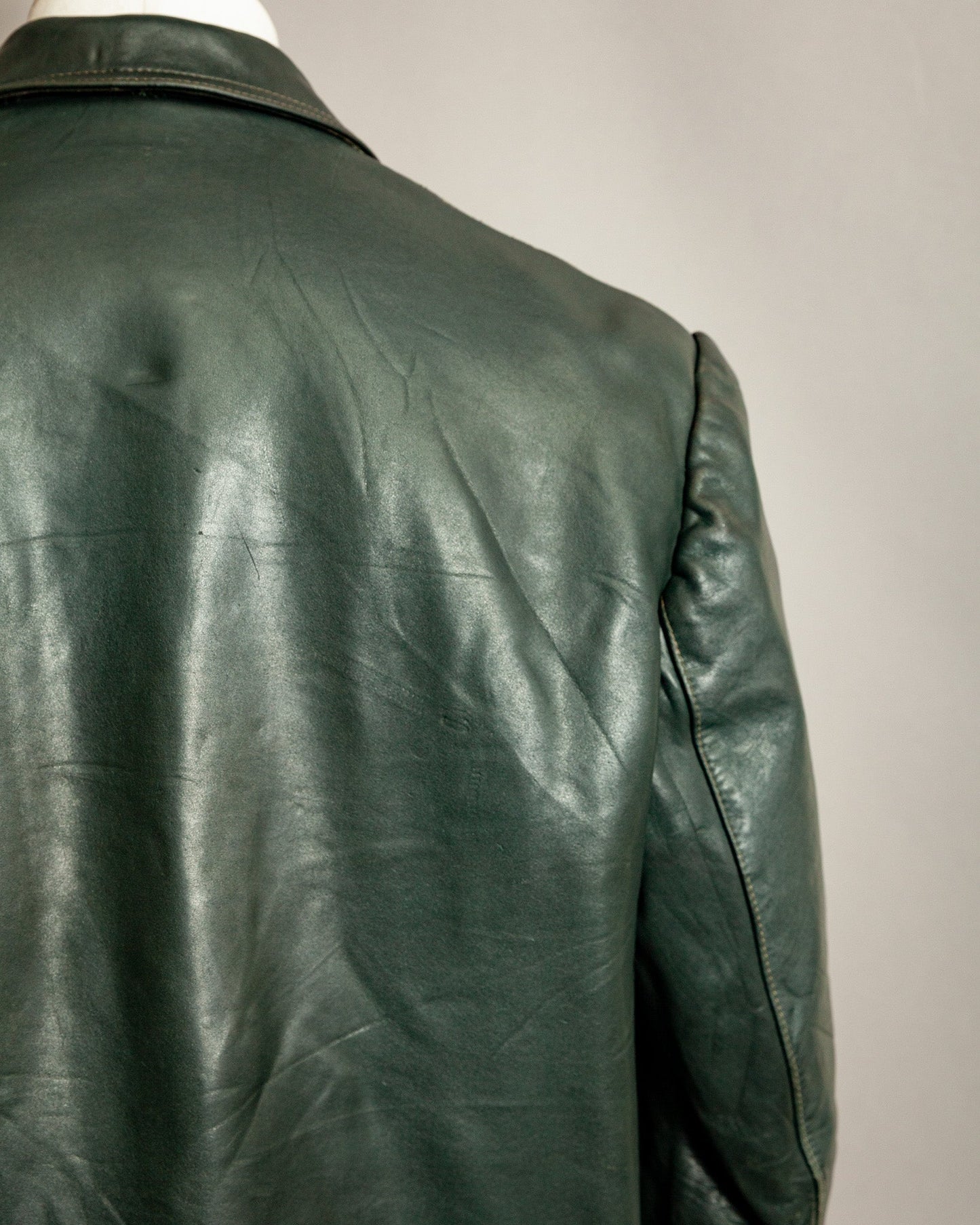 1940s German Horsehide Leather Motorcycle Jacket- XL (44-46)