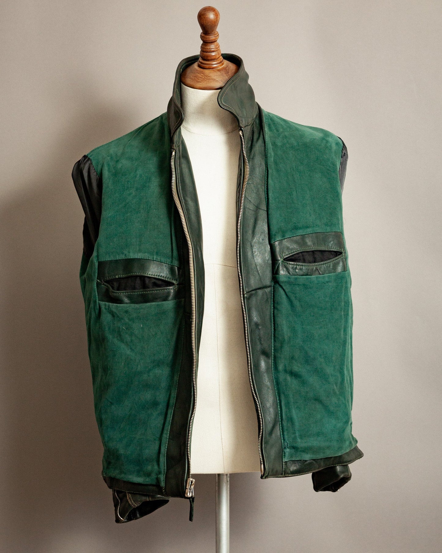1940s German Horsehide Leather Motorcycle Jacket- XL (44-46)