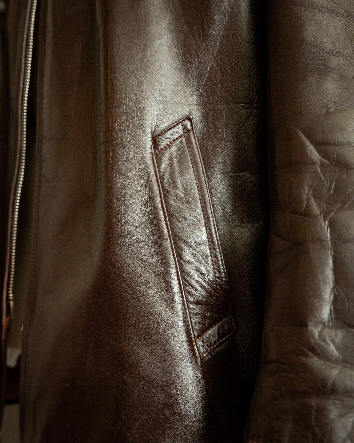 Vintage 1950s French Véritable Vachette Leather Jacket – XL (44-46)