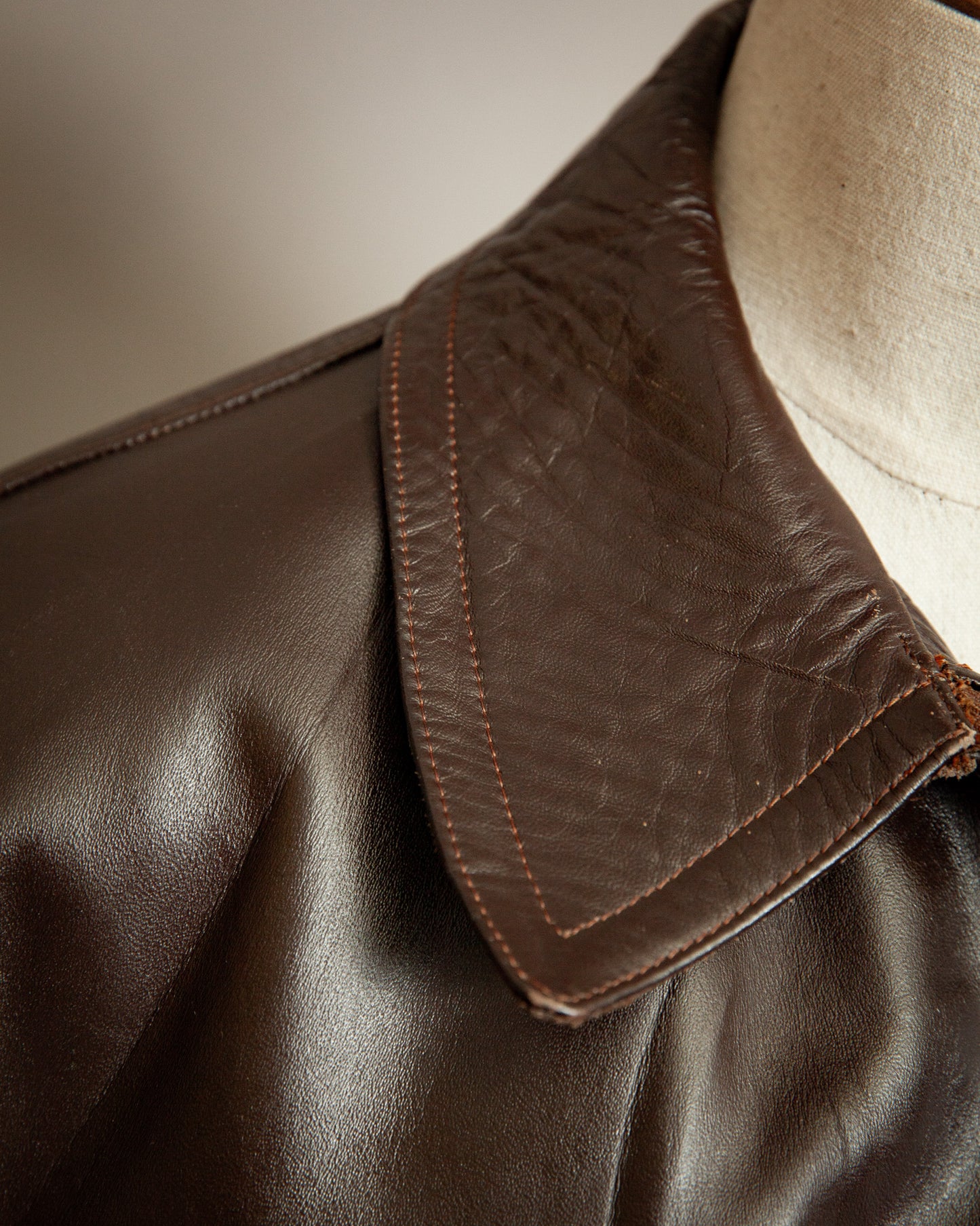 Vintage 1950s French Véritable Vachette Leather Jacket – XL (44-46)