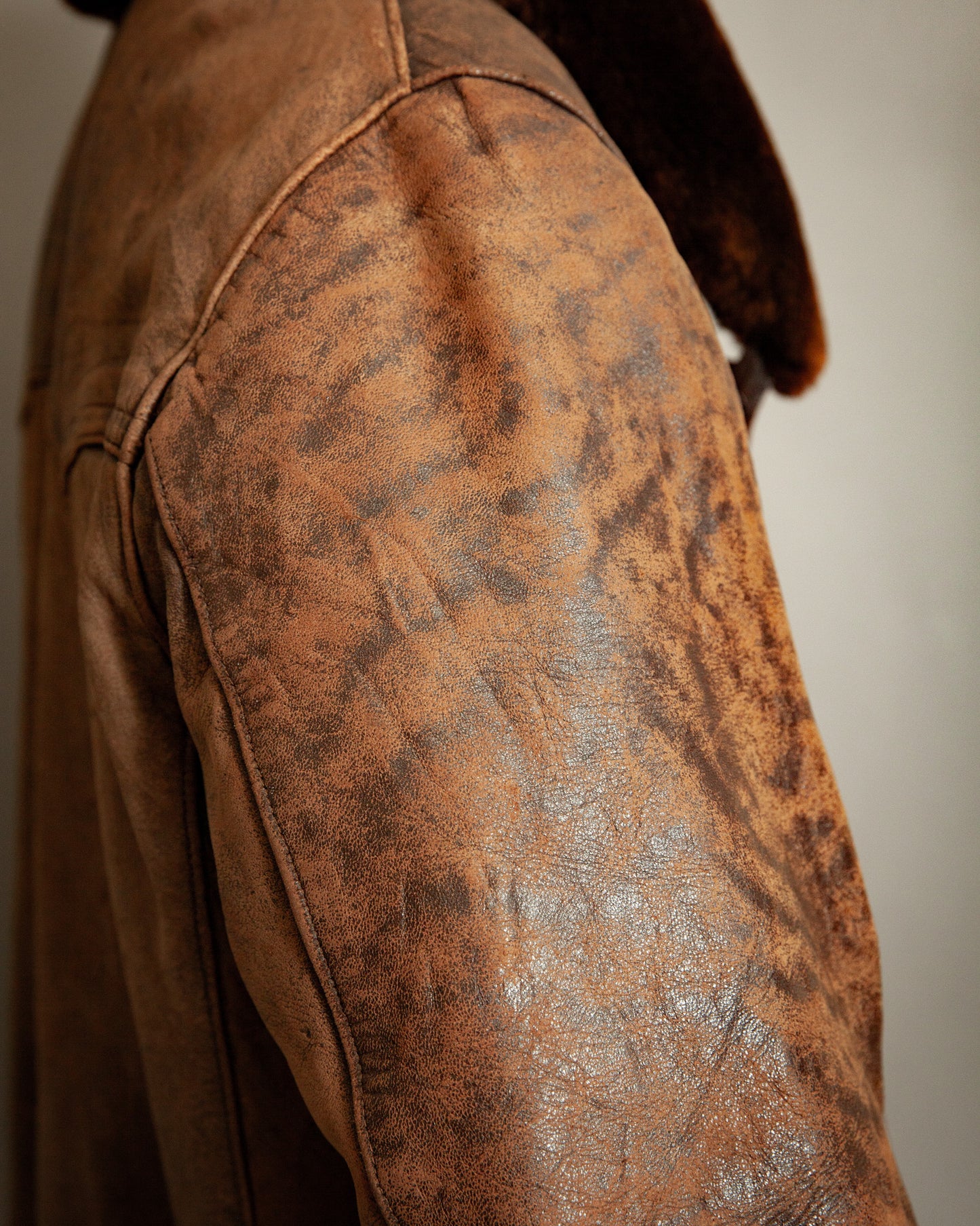 1940s French Resistance Leather Trench Coat - XL (46)