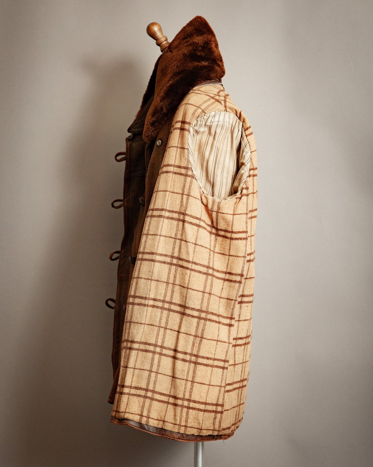 1940s French Resistance Leather Trench Coat - XL (46)