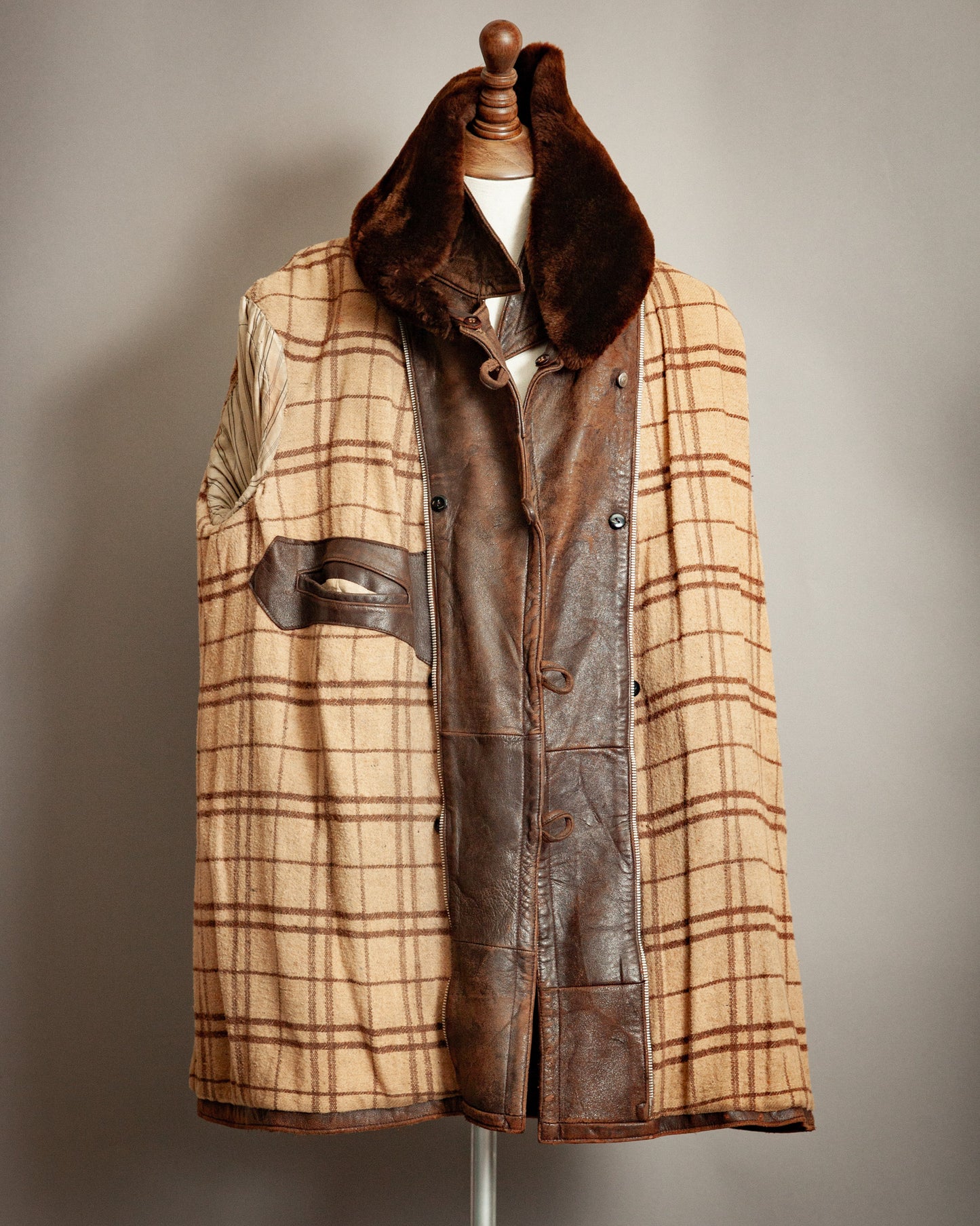 1940s French Resistance Leather Trench Coat - XL (46)