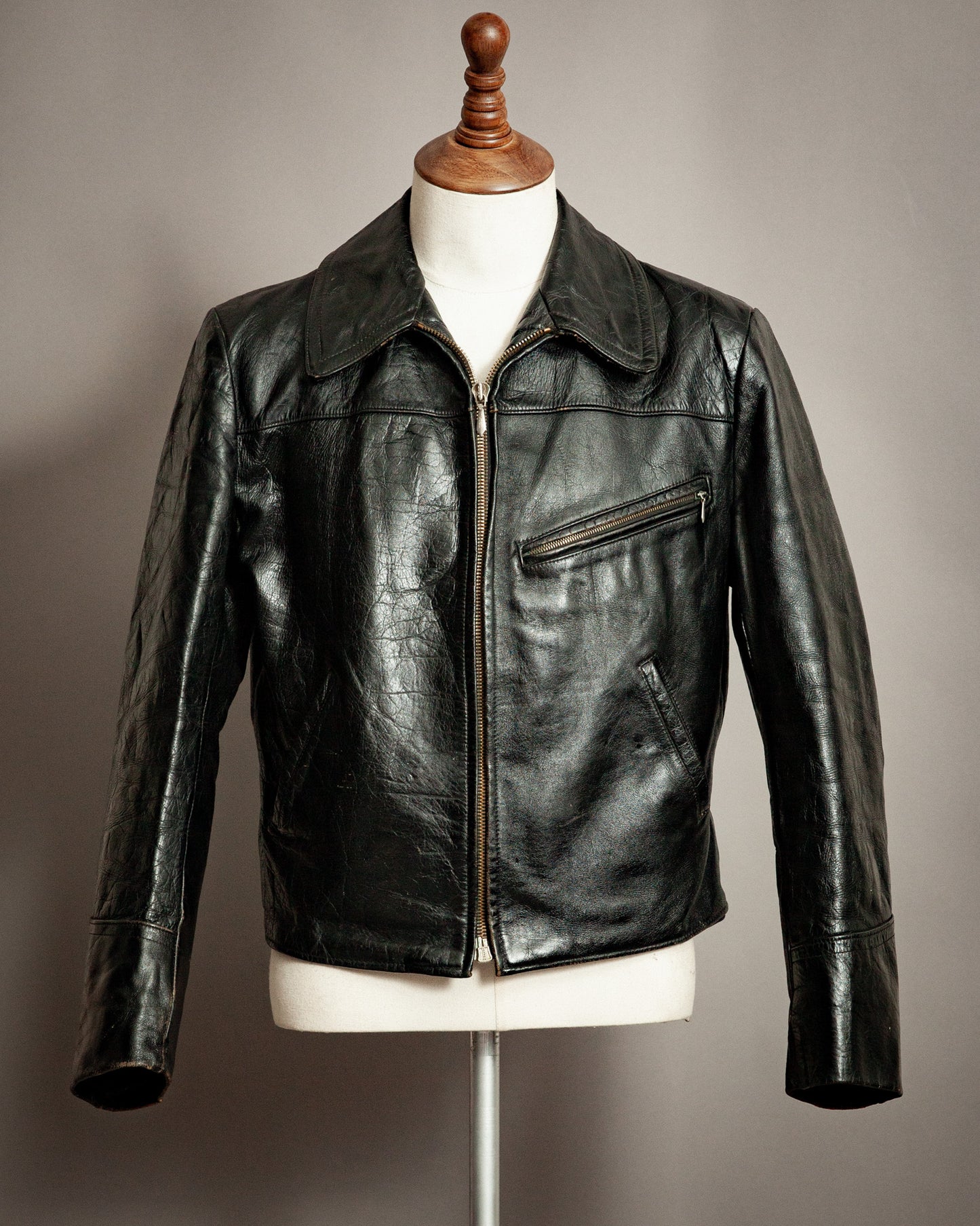 1940s German Dispatch Rider Horsehide Leather Jacket - Medium (42)