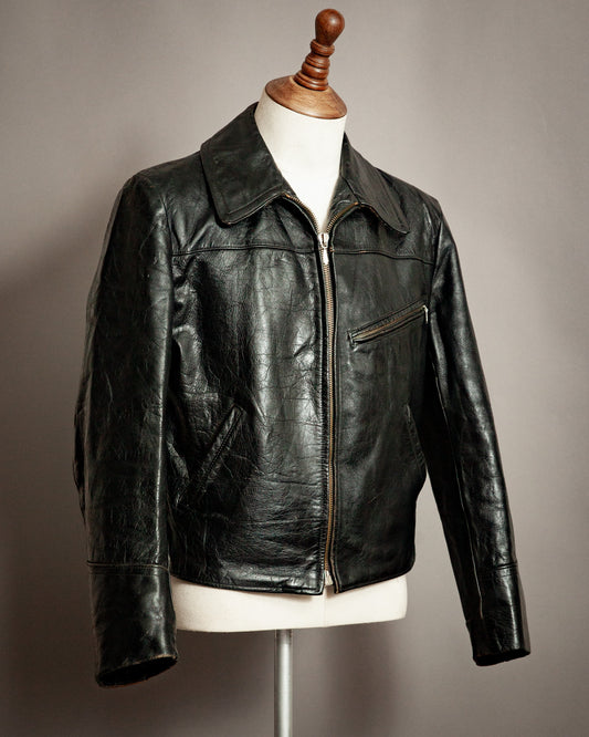 1940s German Dispatch Rider Horsehide Leather Jacket - Medium (42)