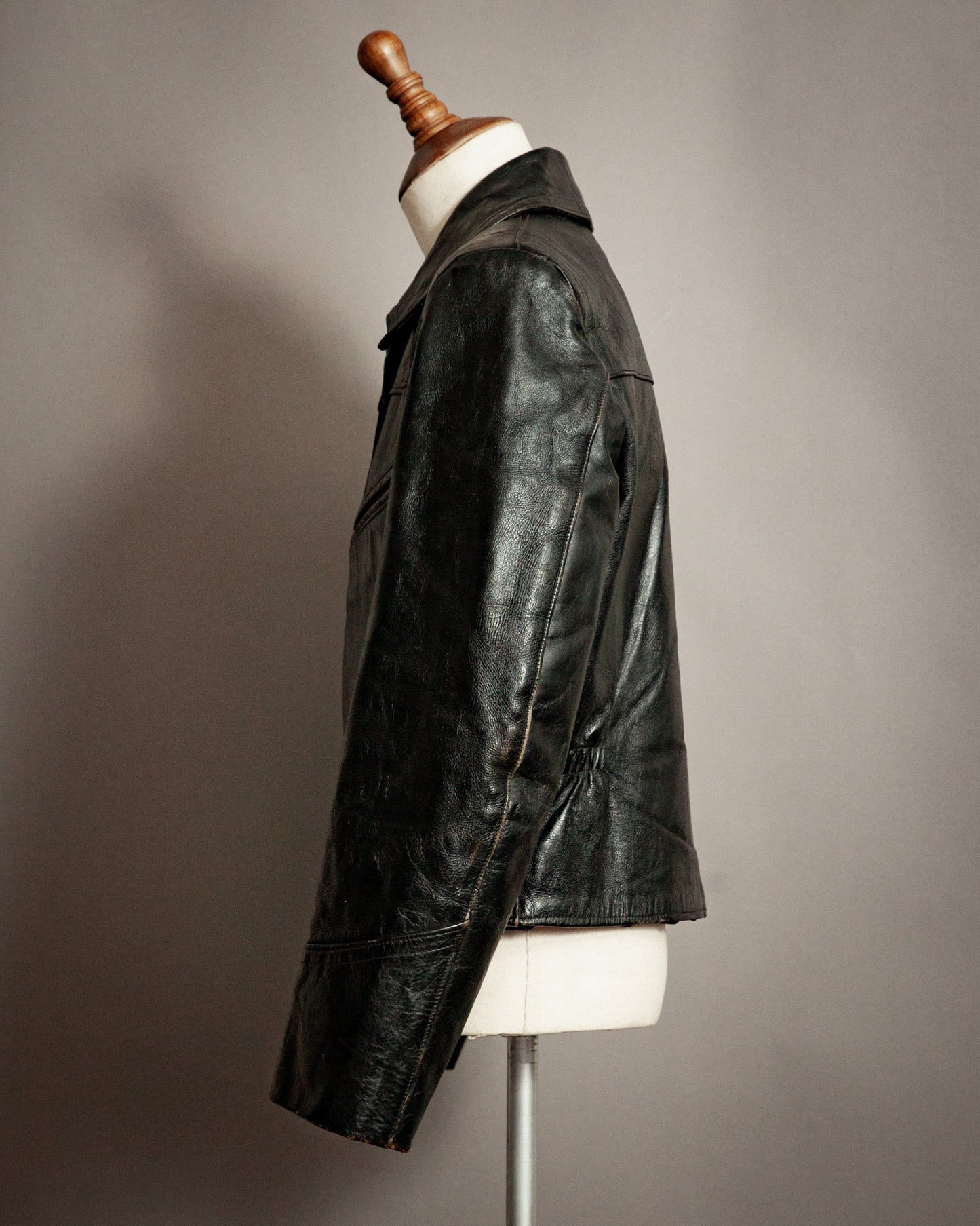 1940s German Dispatch Rider Horsehide Leather Jacket - Medium (42)