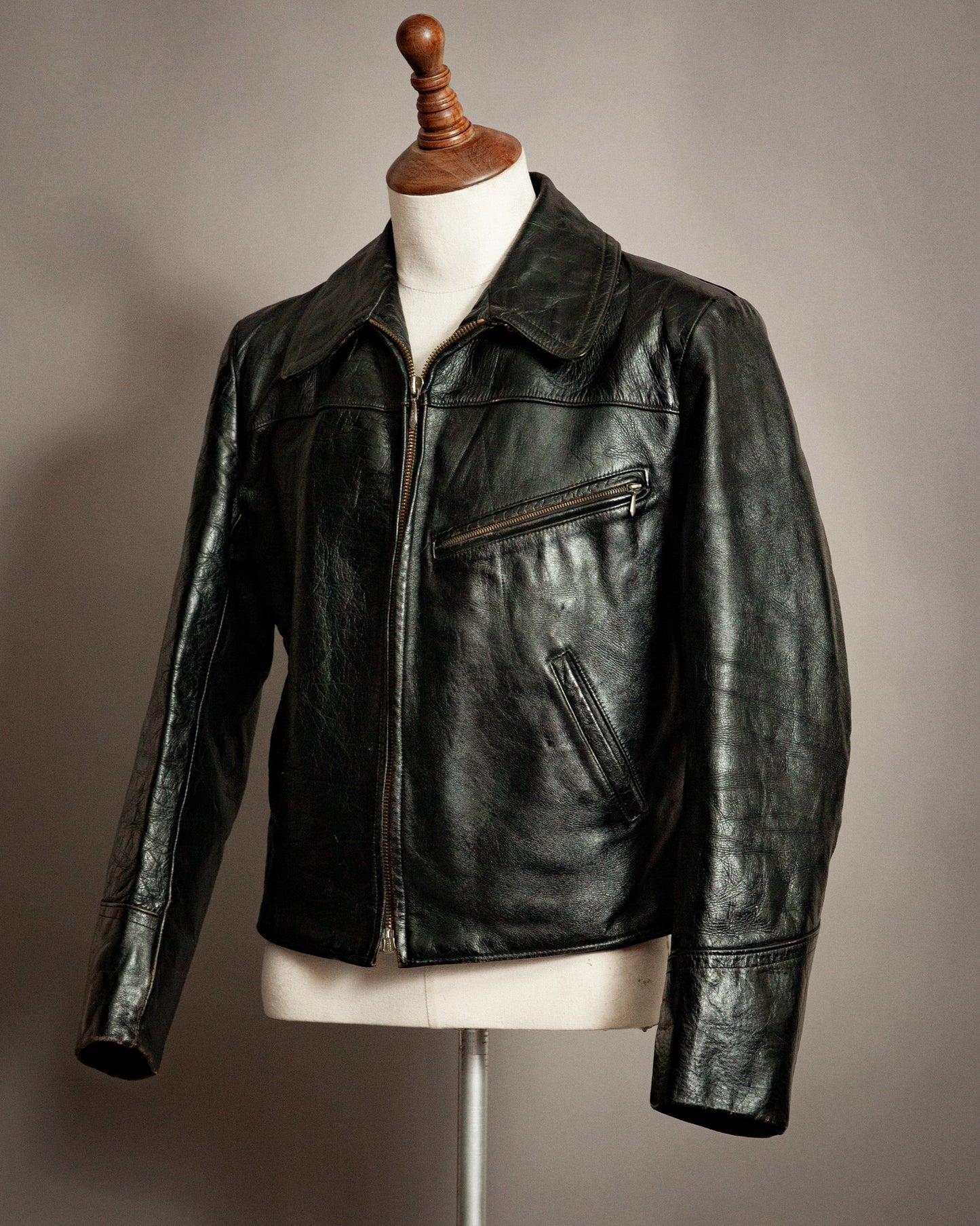 1940s German Dispatch Rider Horsehide Leather Jacket - Medium (42)