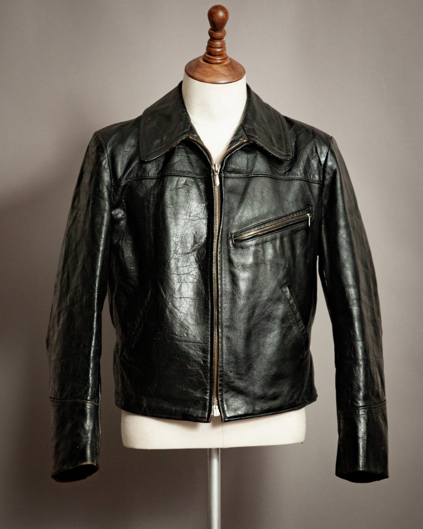 1940s German Dispatch Rider Horsehide Leather Jacket - Medium (42)