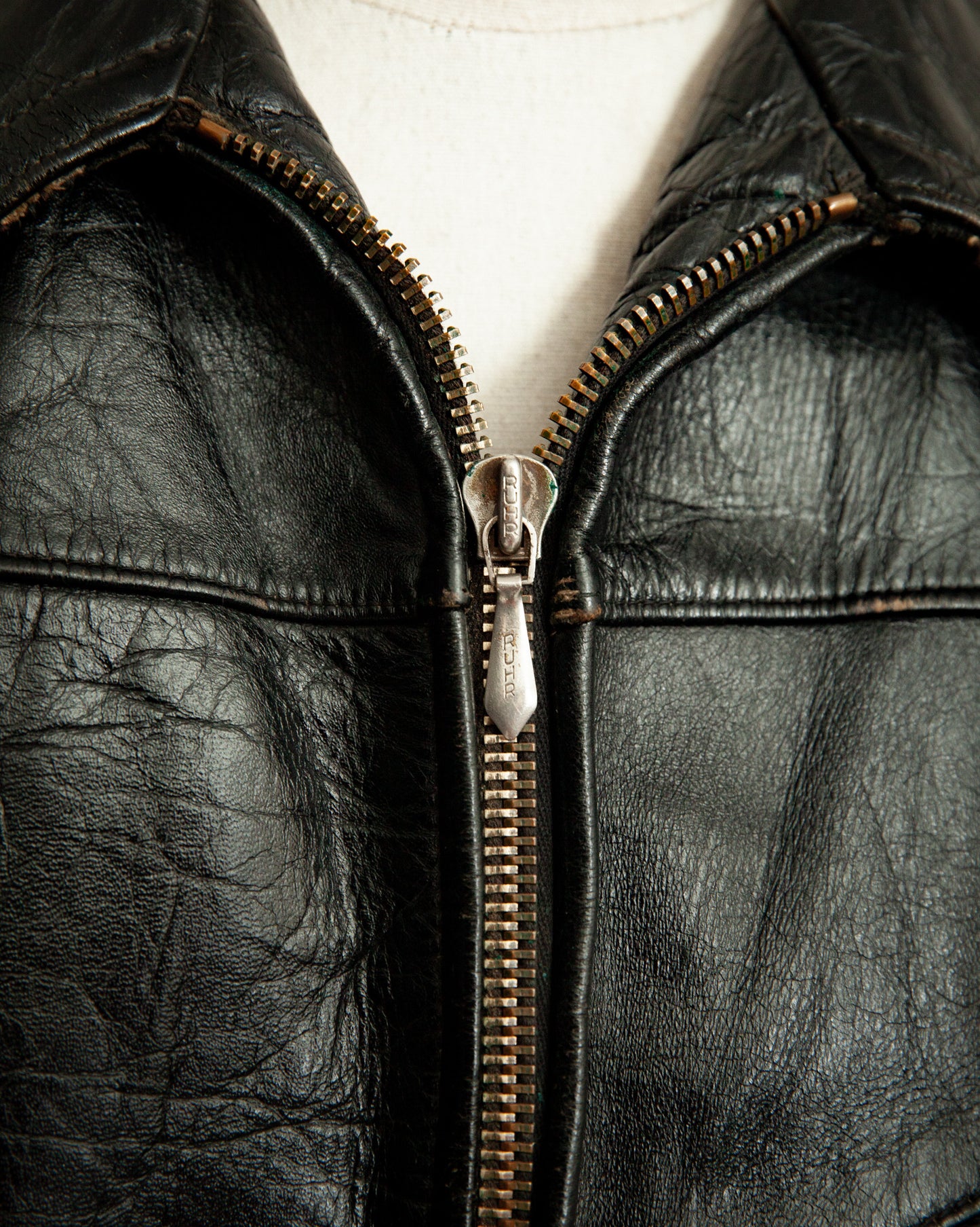 1940s German Dispatch Rider Horsehide Leather Jacket - Medium (42)