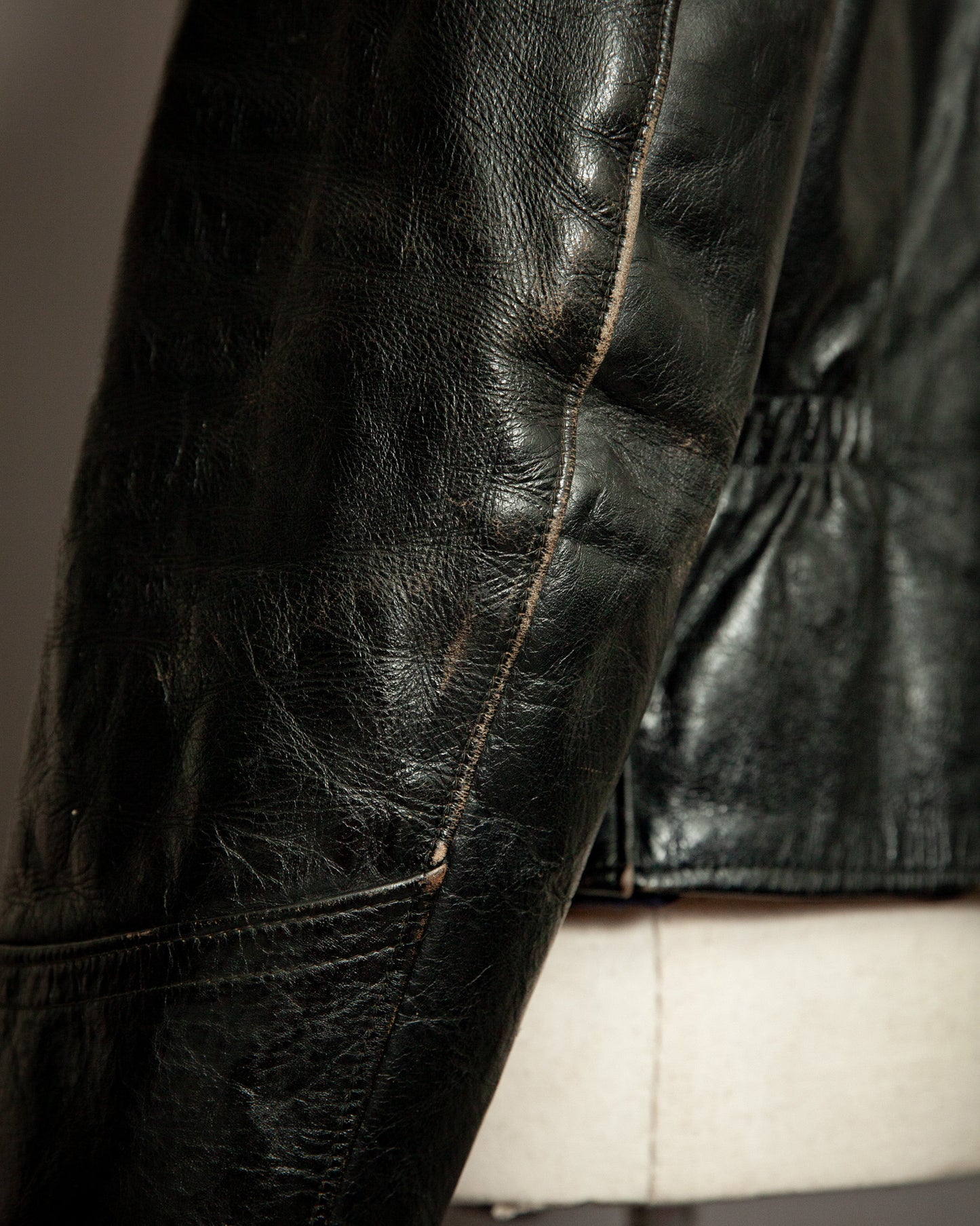 1940s German Dispatch Rider Horsehide Leather Jacket - Medium (42)
