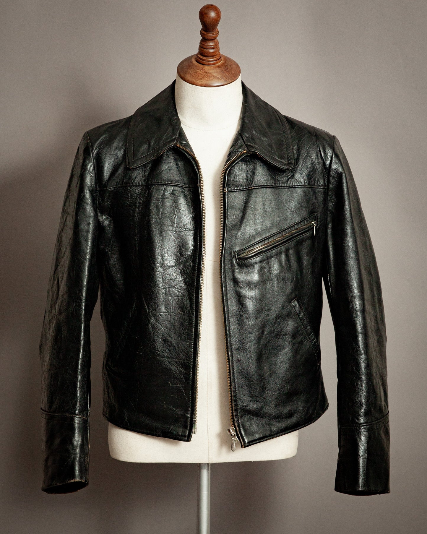 1940s German Dispatch Rider Horsehide Leather Jacket - Medium (42)