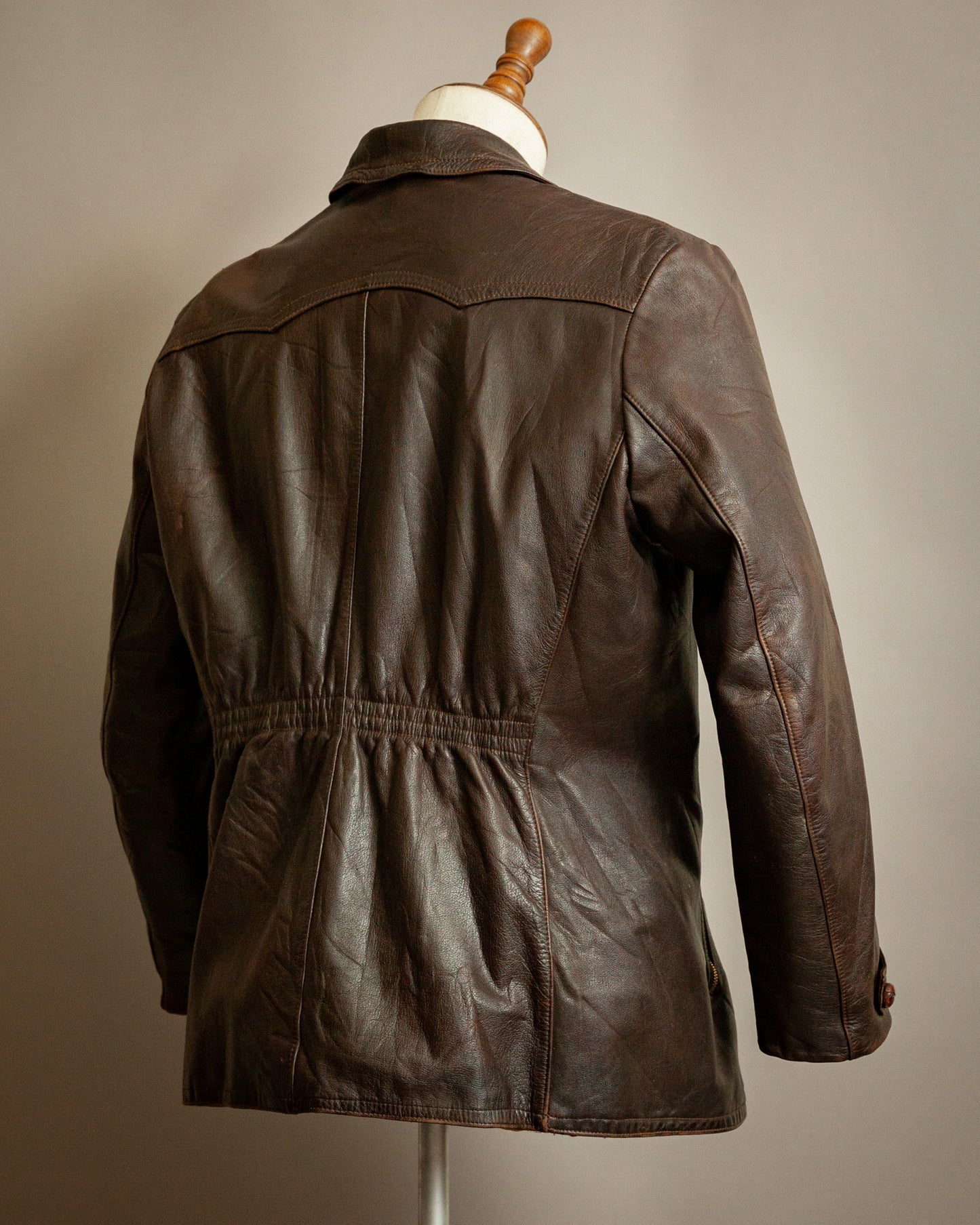 Vintage WW2 German Horsehide Leather Motorcycle Jacket - Large (44-46)
