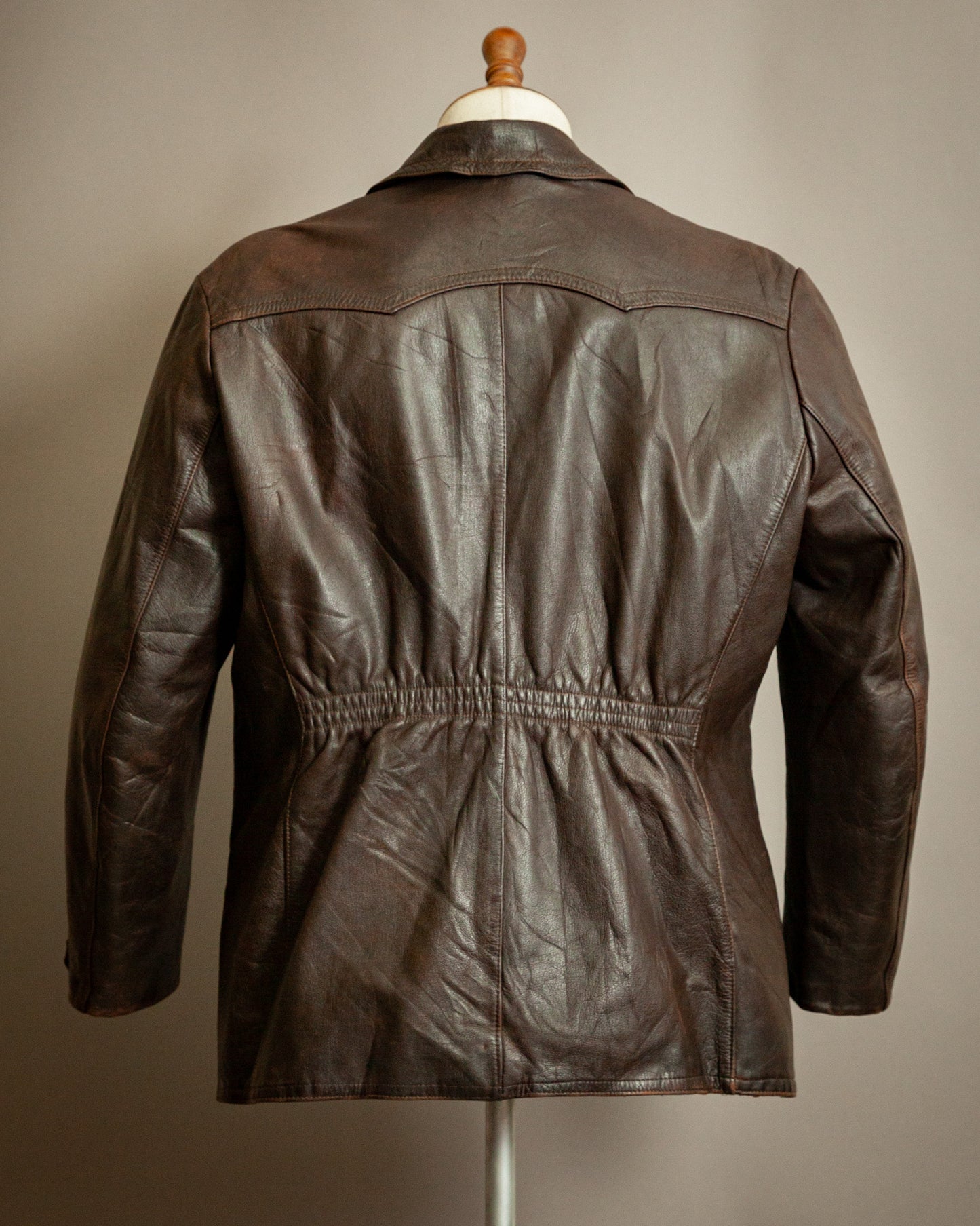 Vintage WW2 German Horsehide Leather Motorcycle Jacket - Large (44-46)