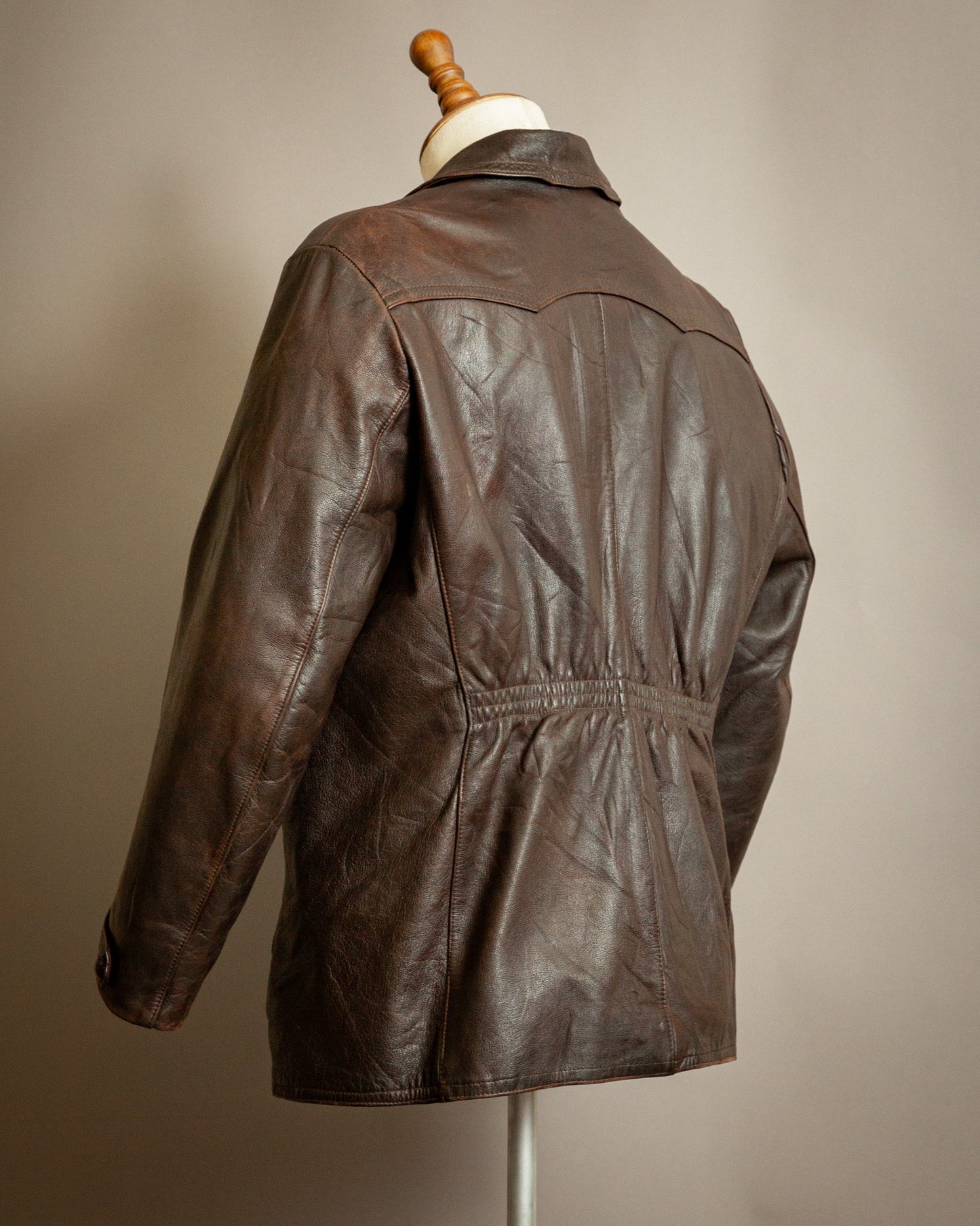 Vintage WW2 German Horsehide Leather Motorcycle Jacket - Large (44-46)