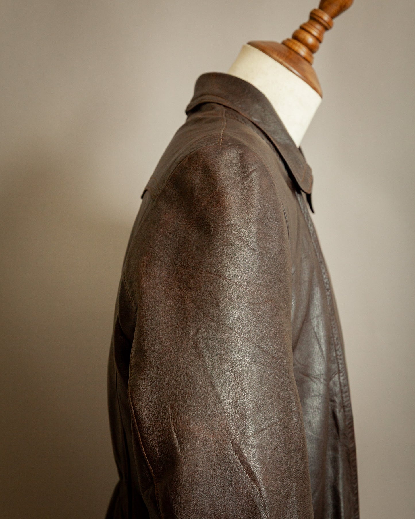 Vintage WW2 German Horsehide Leather Motorcycle Jacket - Large (44-46)