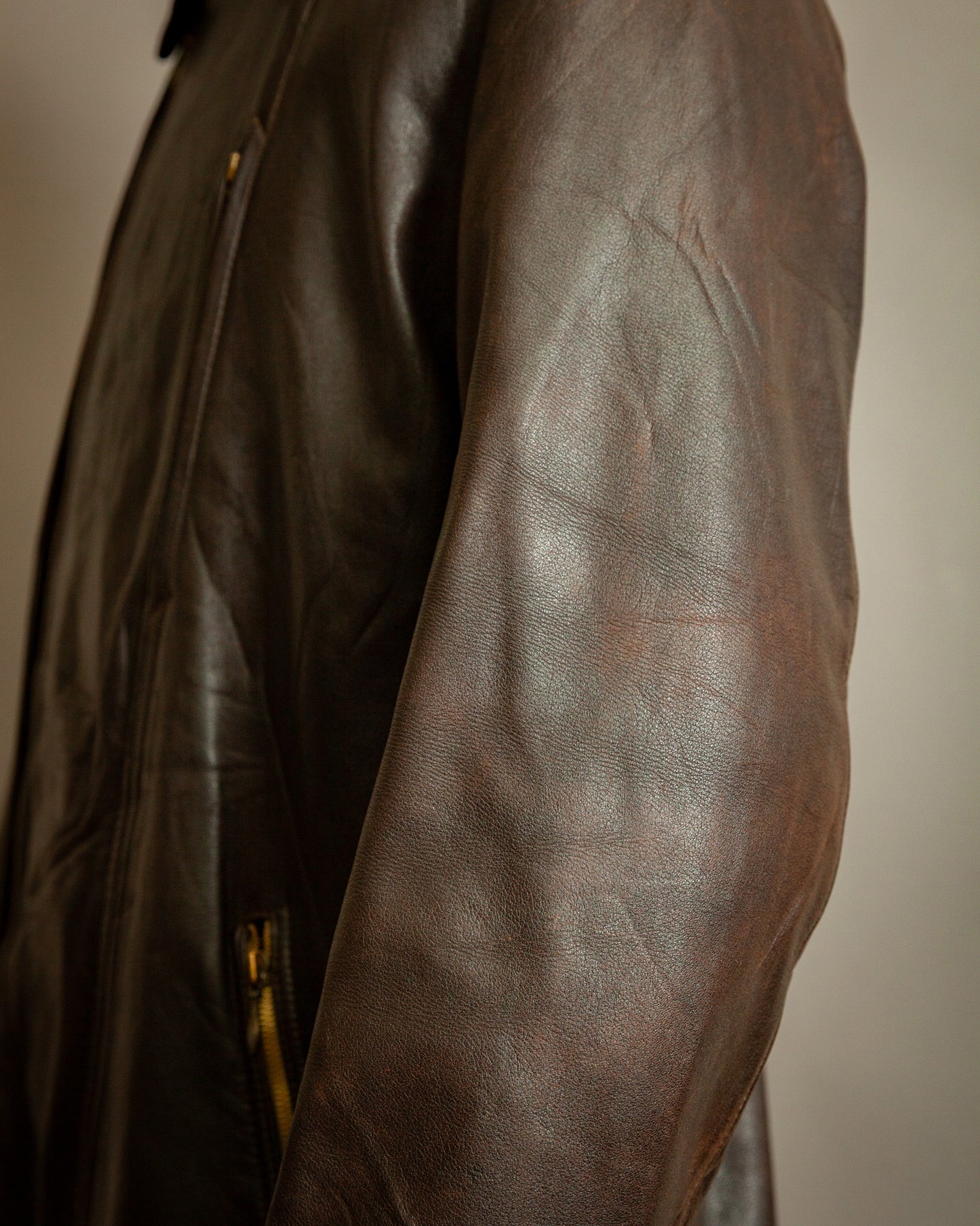 Vintage WW2 German Horsehide Leather Motorcycle Jacket - Large (44-46)