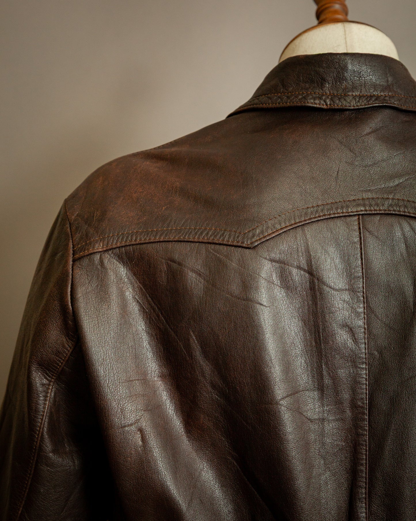 Vintage WW2 German Horsehide Leather Motorcycle Jacket - Large (44-46)