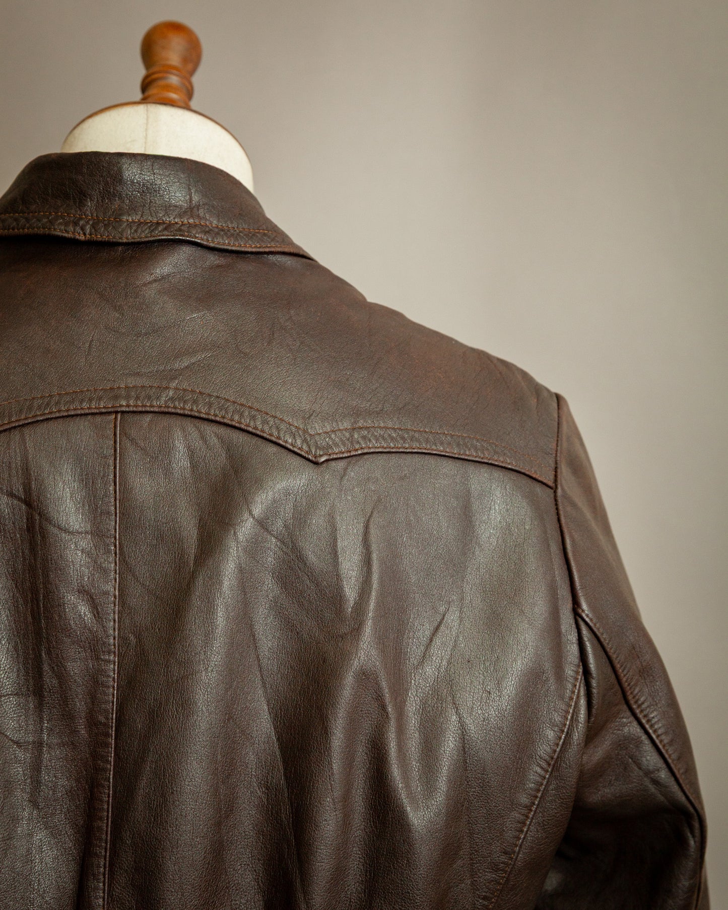 Vintage WW2 German Horsehide Leather Motorcycle Jacket - Large (44-46)