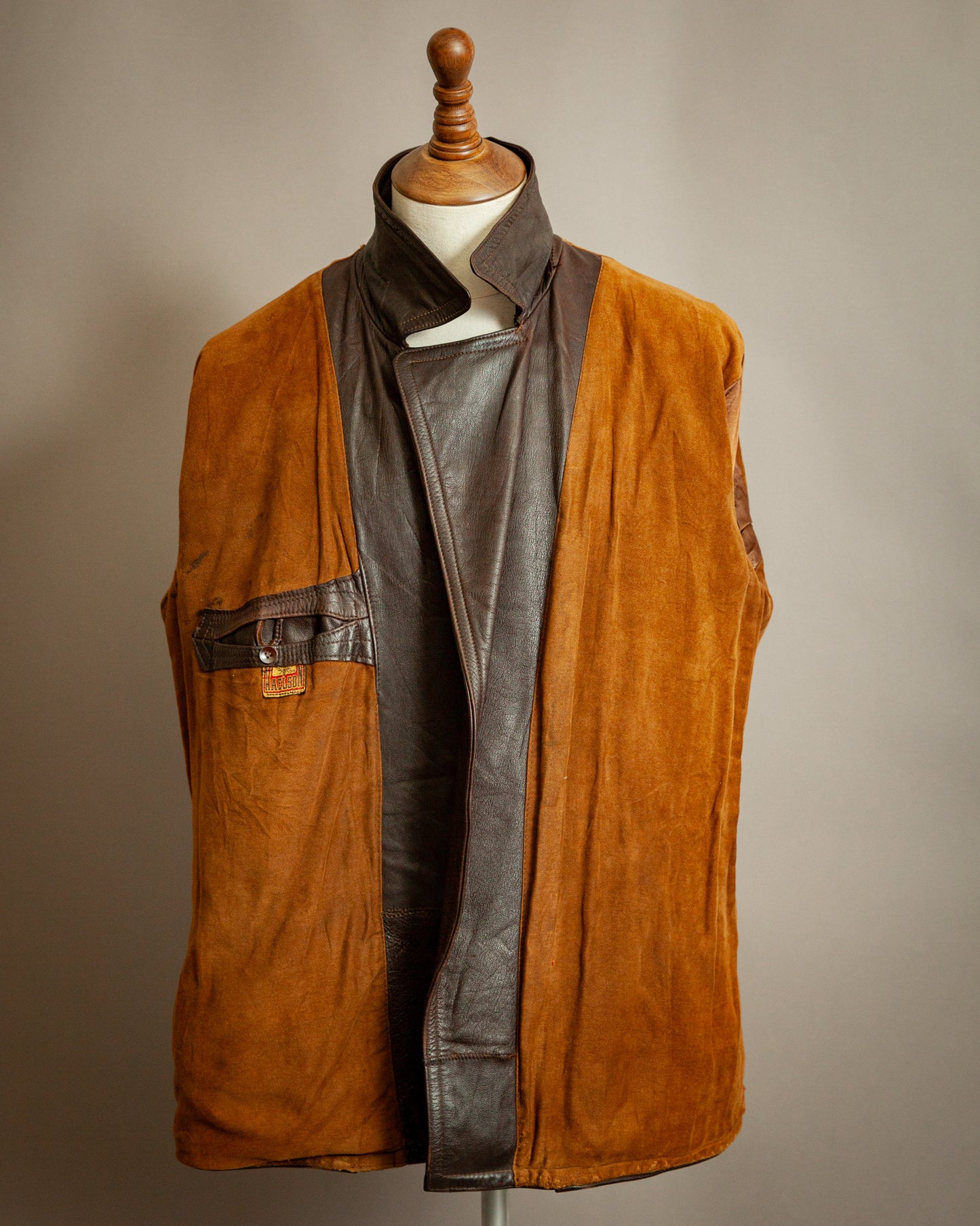 Vintage WW2 German Horsehide Leather Motorcycle Jacket - Large (44-46)