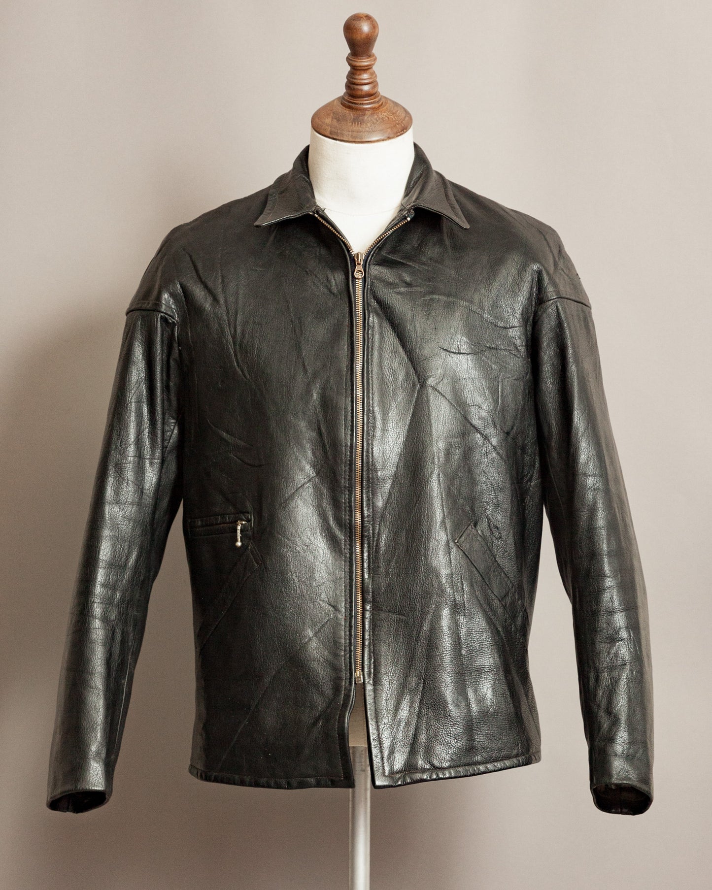 1940s Sejson Malung Goatskin Leather Work Jacket - Medium (42)