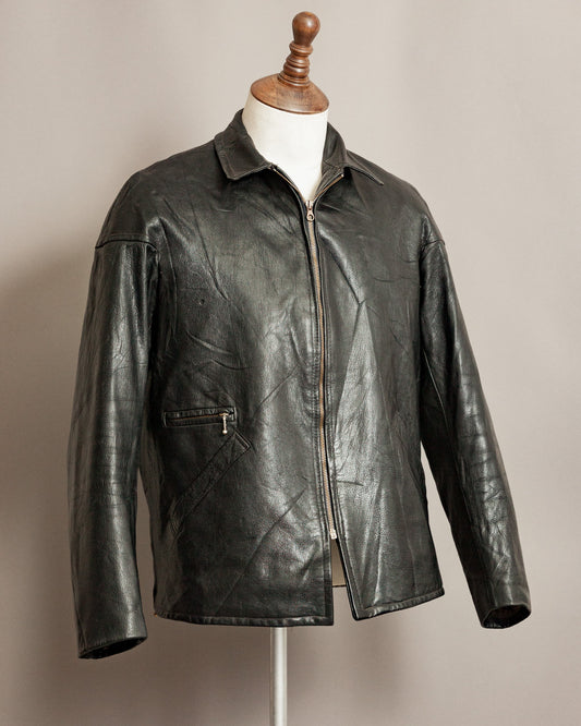 1940s Sejson Malung Goatskin Leather Work Jacket - Medium (42)