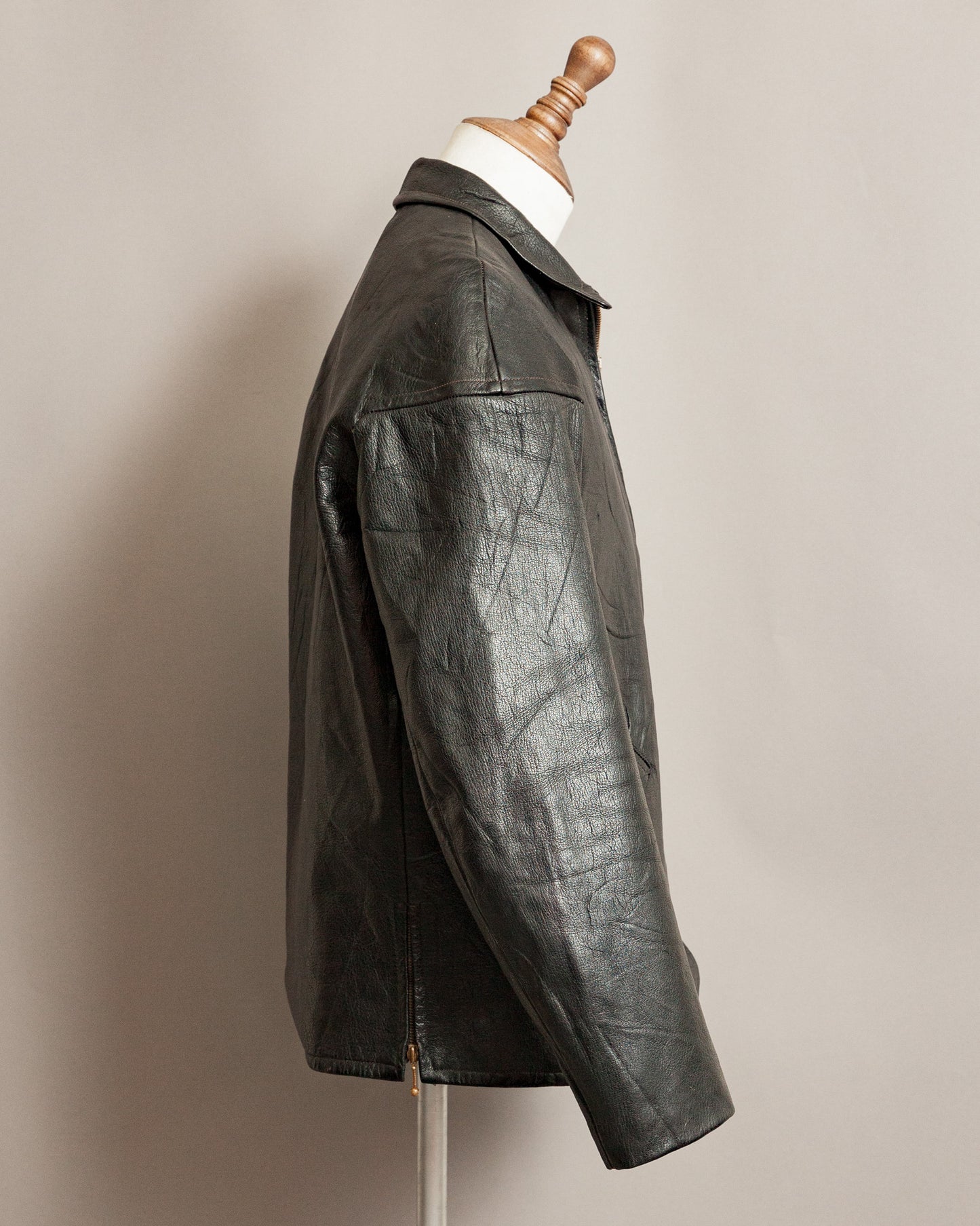 1940s Sejson Malung Goatskin Leather Work Jacket - Medium (42)