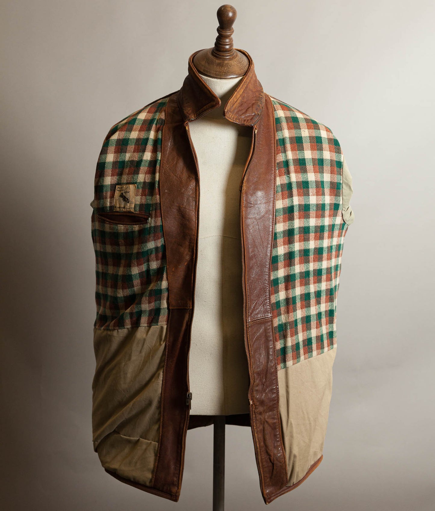Vintage 1940s–50s French Grillon Cognac Sheepskin Workwear Jacket