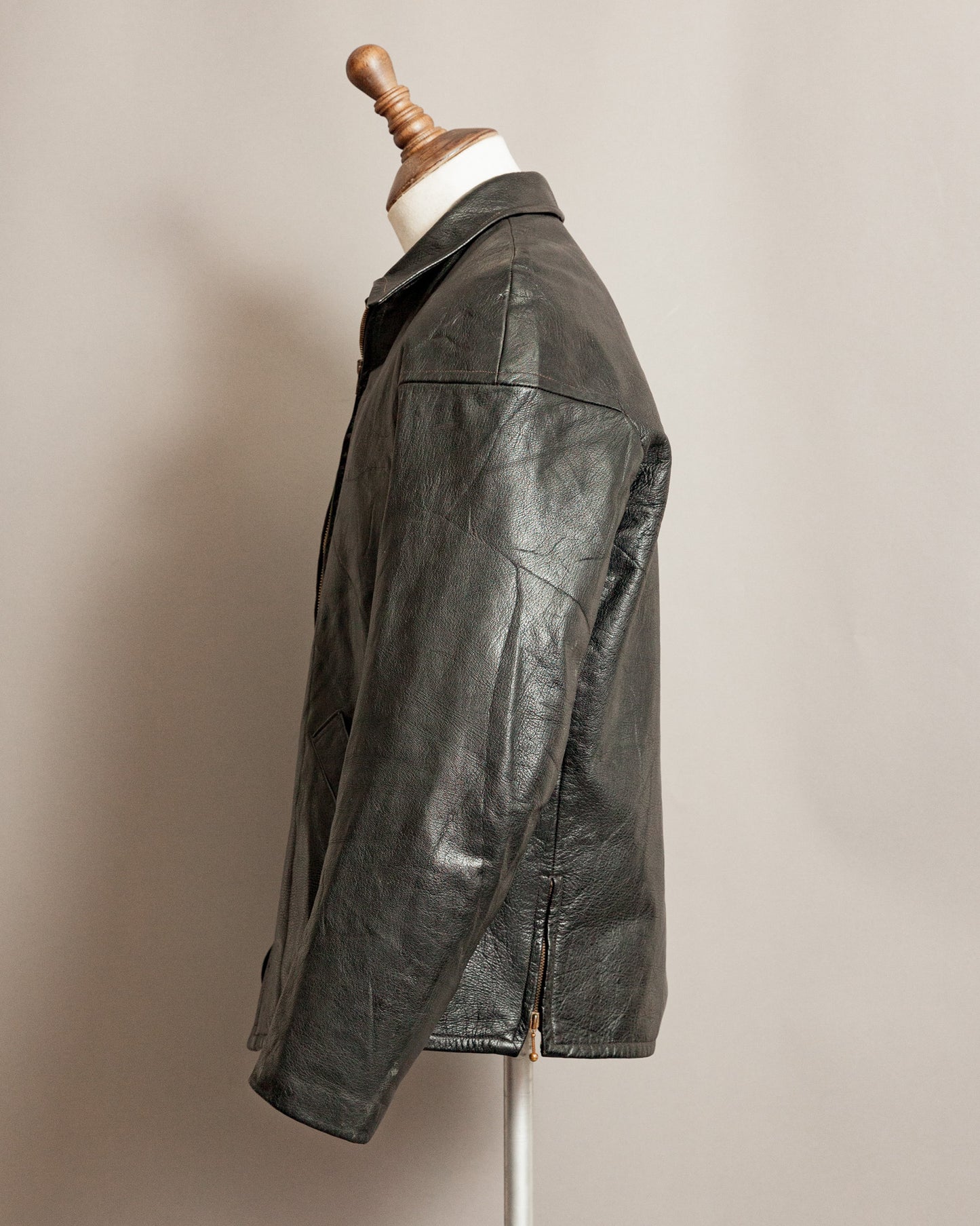 1940s Sejson Malung Goatskin Leather Work Jacket - Medium (42)
